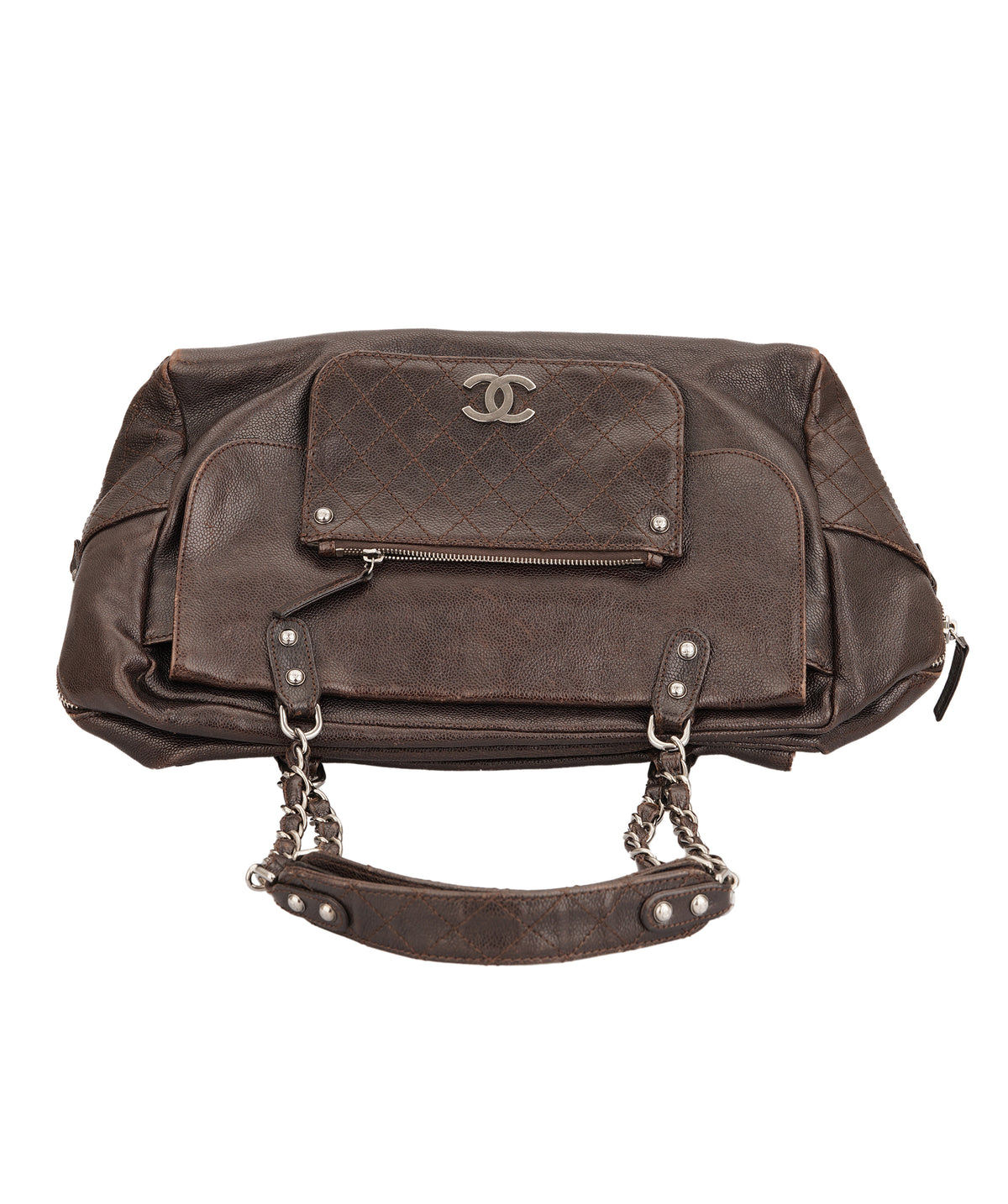 Chanel Brown CC Bowling Shoulder Bag DBXL0159