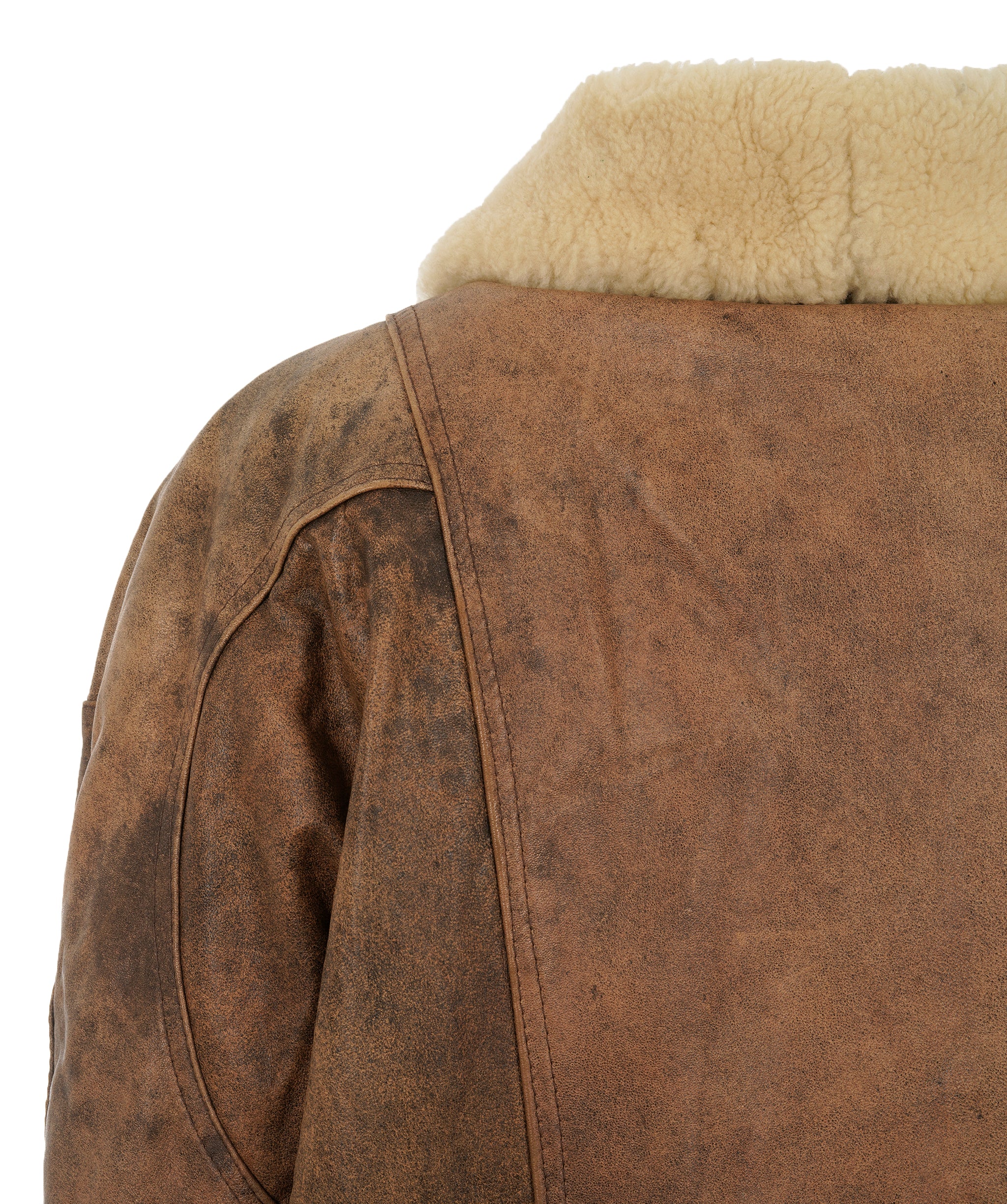 Vintage shearling light brown leather aviator  ABC1019