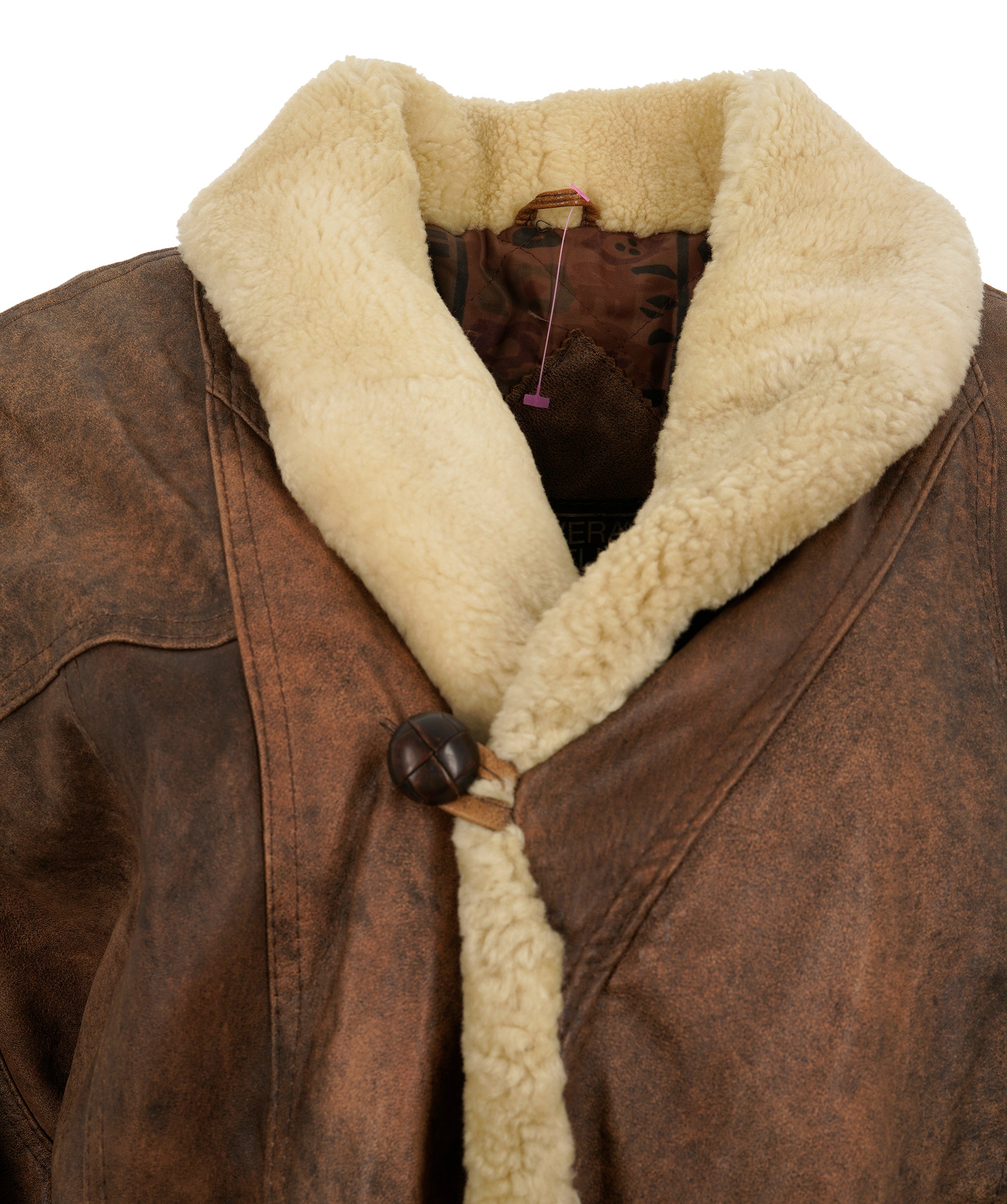 Vintage shearling light brown leather aviator  ABC1019