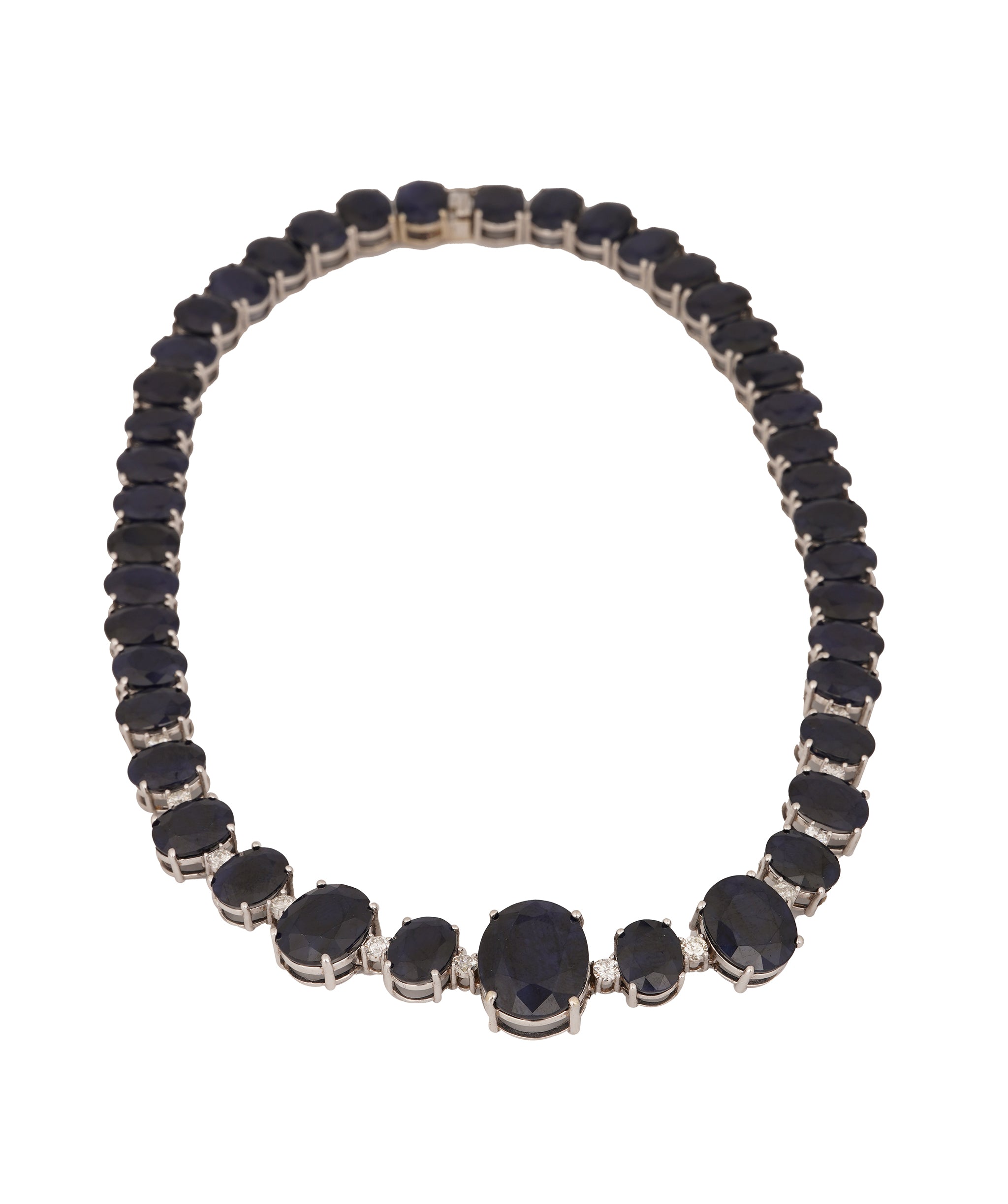 Sapphire and Diamond Collar in 14K White Gold WA25140