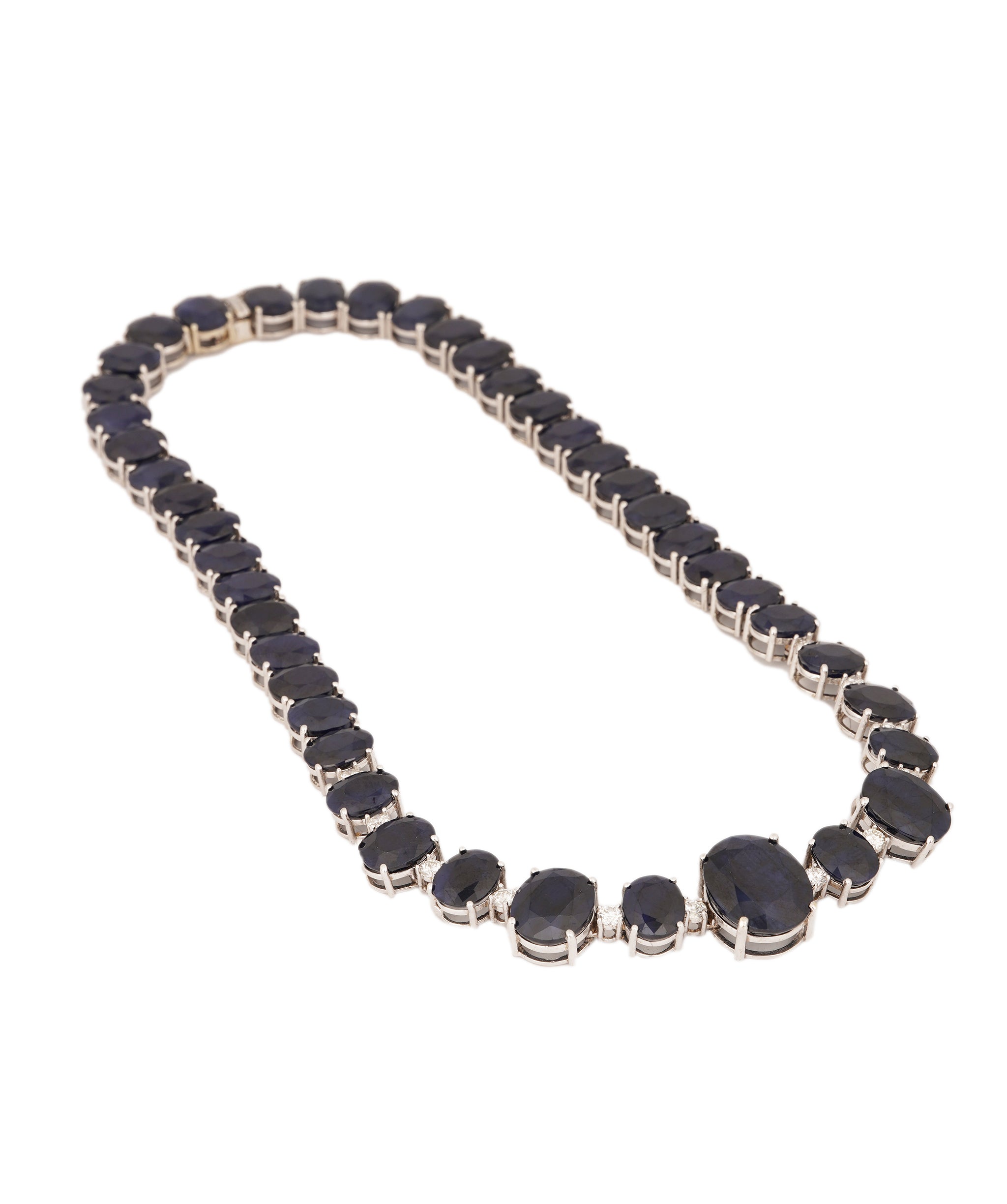 Sapphire and Diamond Collar in 14K White Gold WA25140