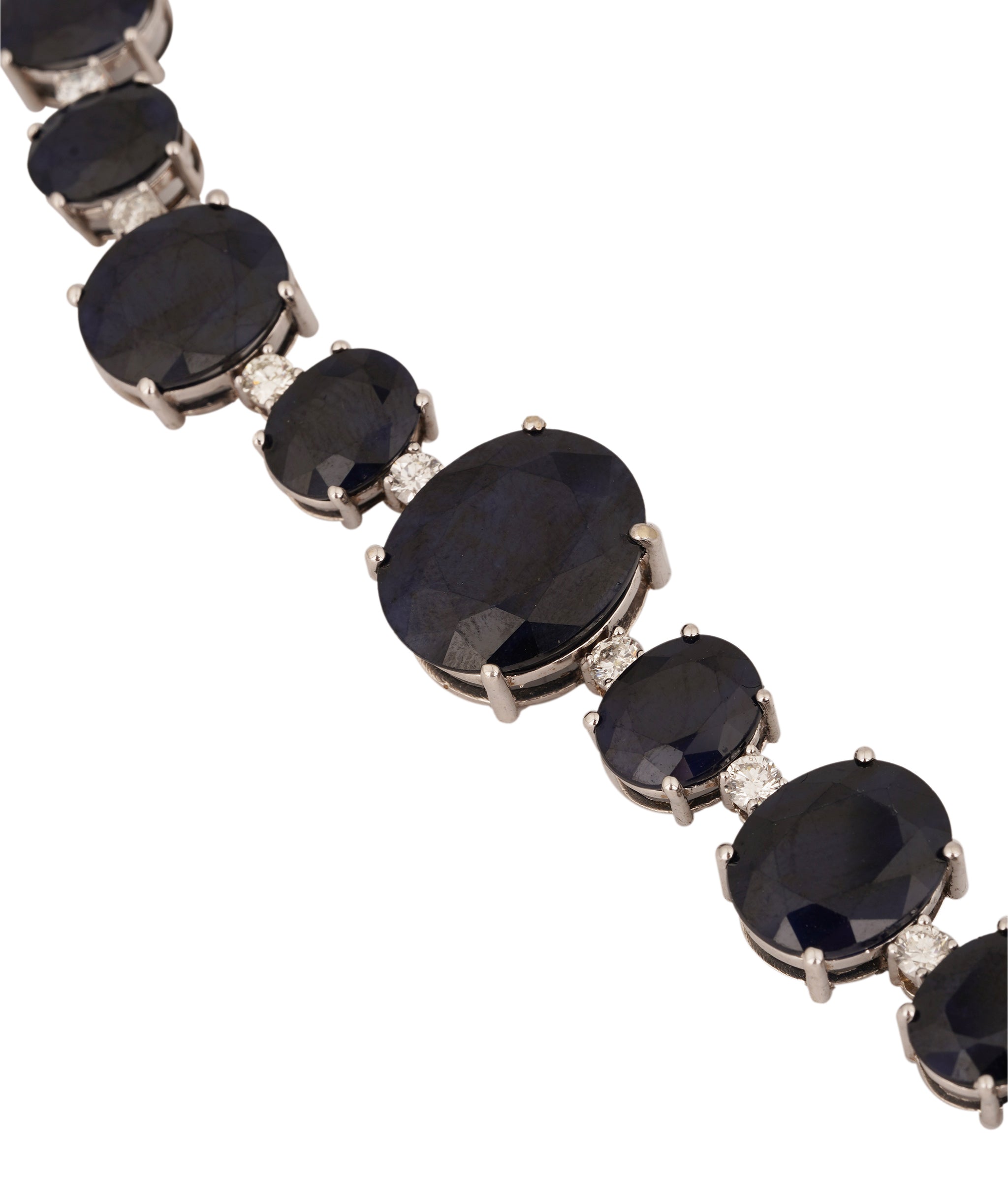 Sapphire and Diamond Collar in 14K White Gold WA25140
