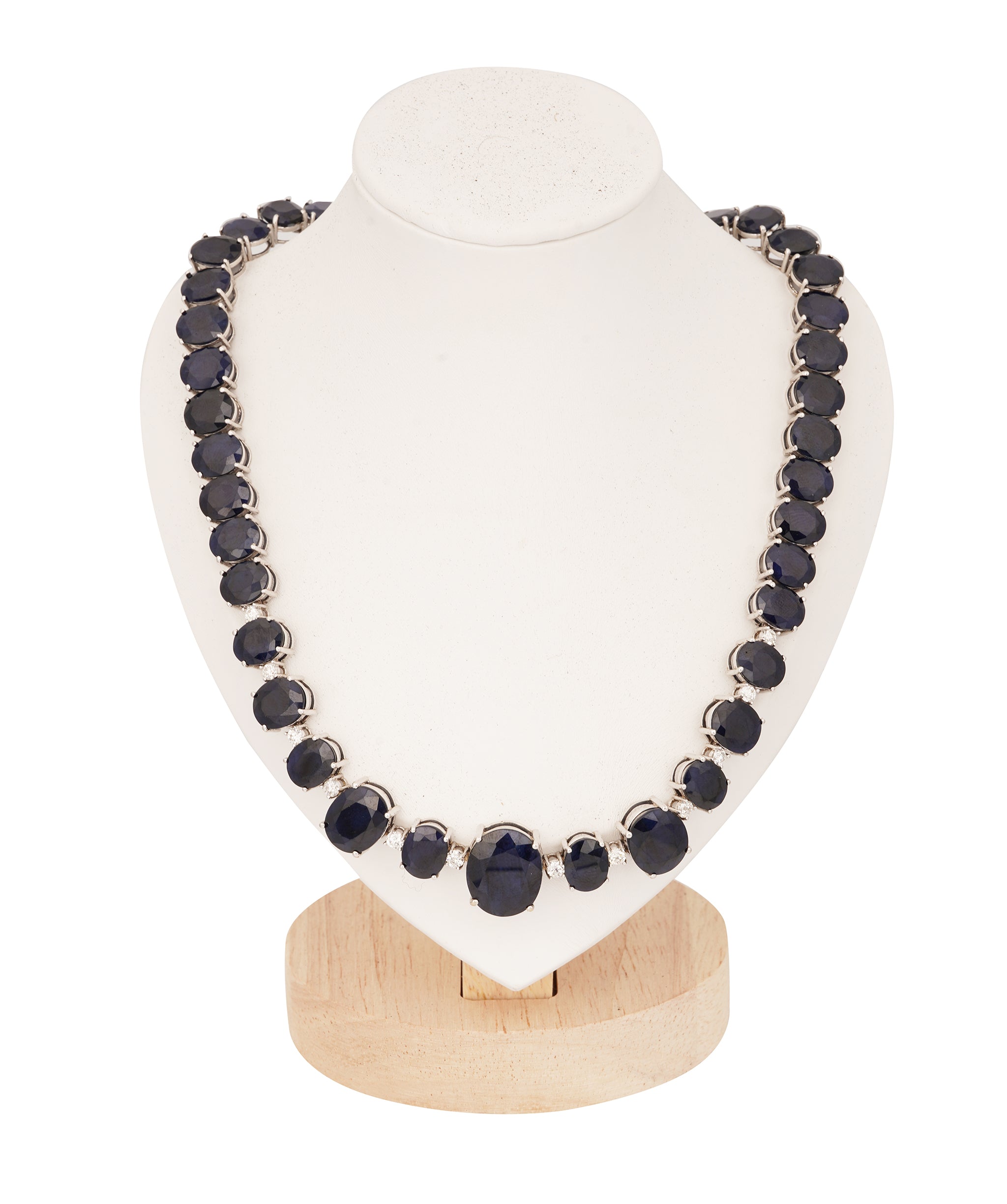 Sapphire and Diamond Collar in 14K White Gold WA25140