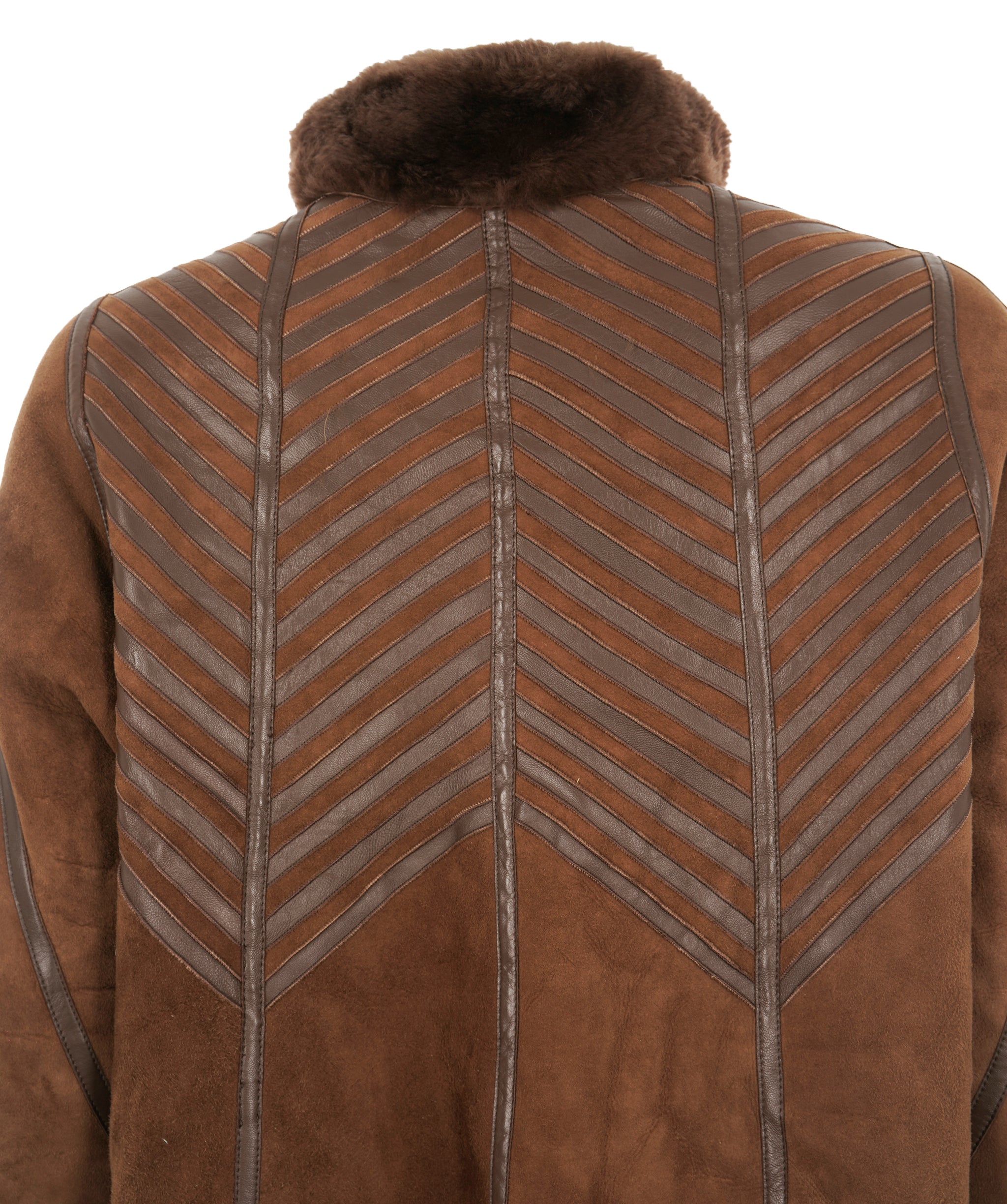 Vintage shearling brown long jacket  ABC1020