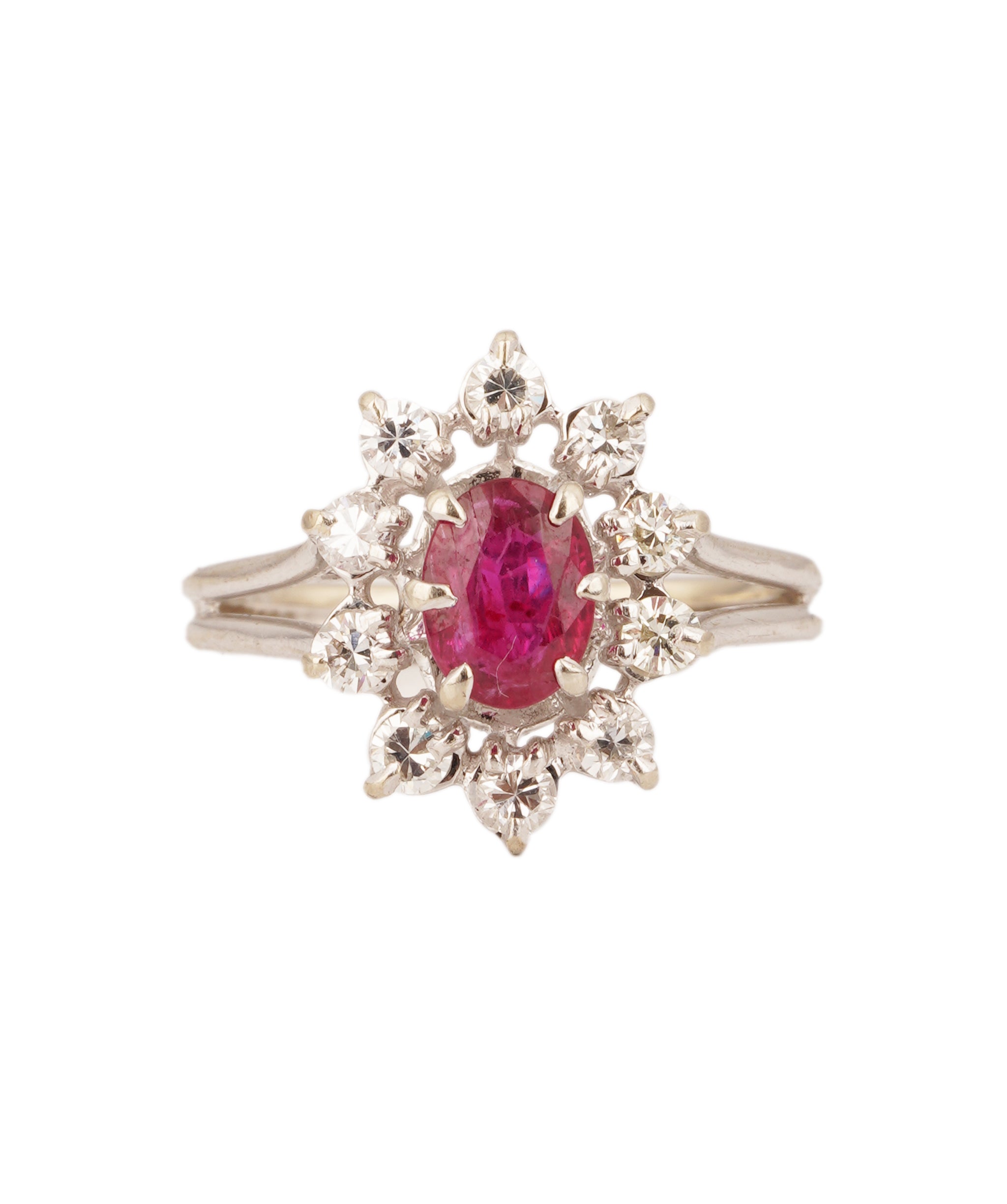 Ruby and Diamond Cluster Ring WAHLKA-4