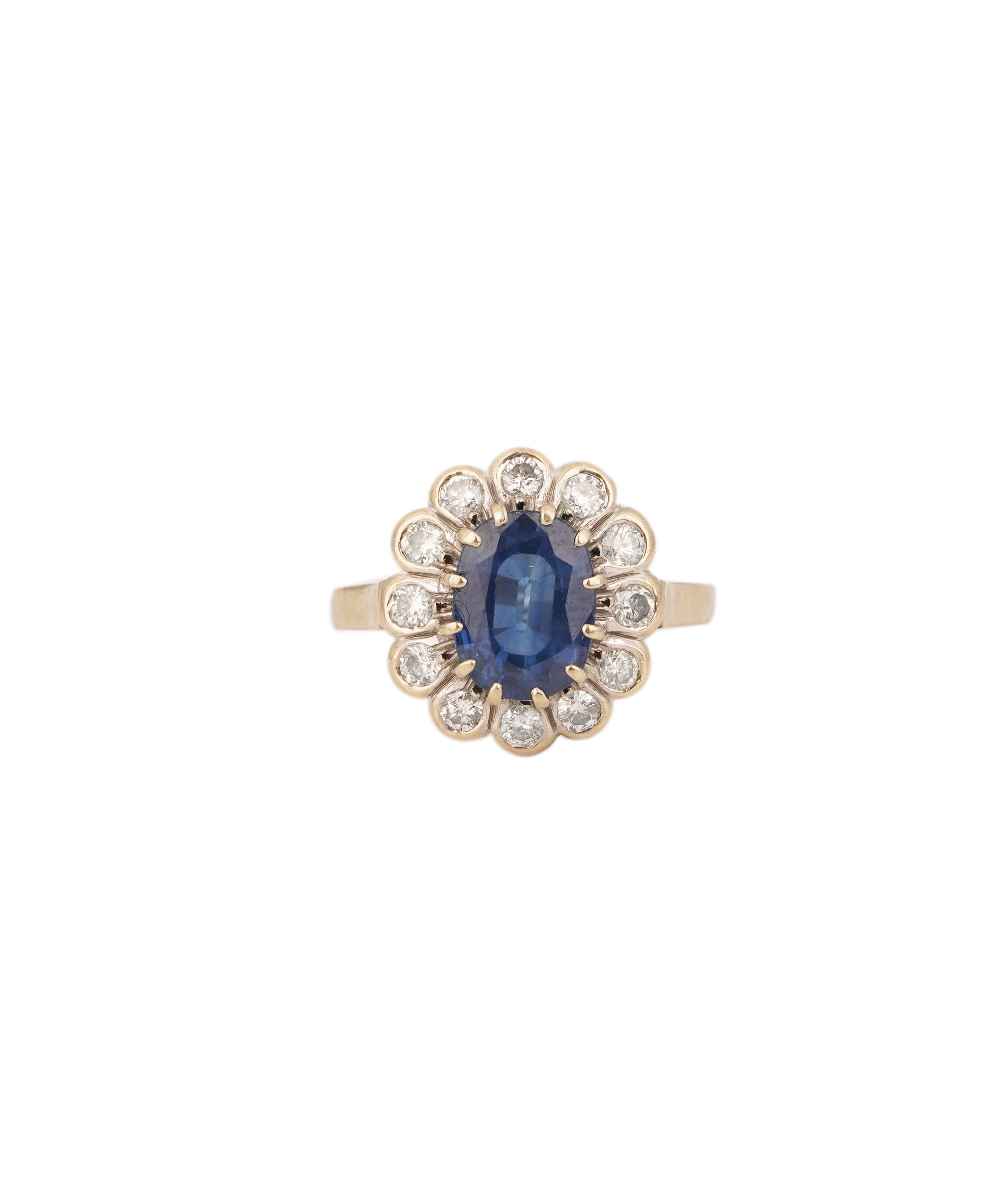 Sapphire and Diamond Cluster Ring WA24468