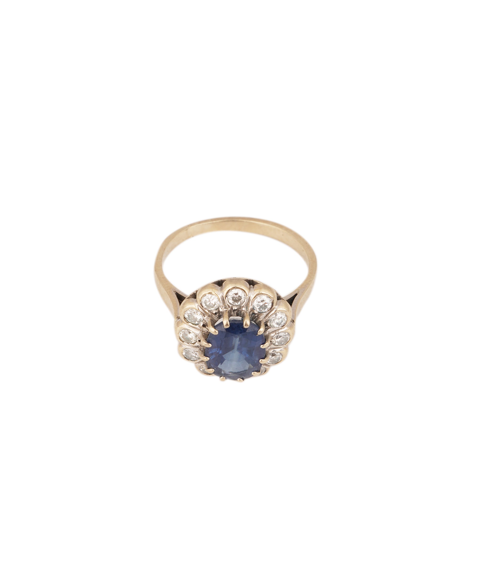 Sapphire and Diamond Cluster Ring WA24468