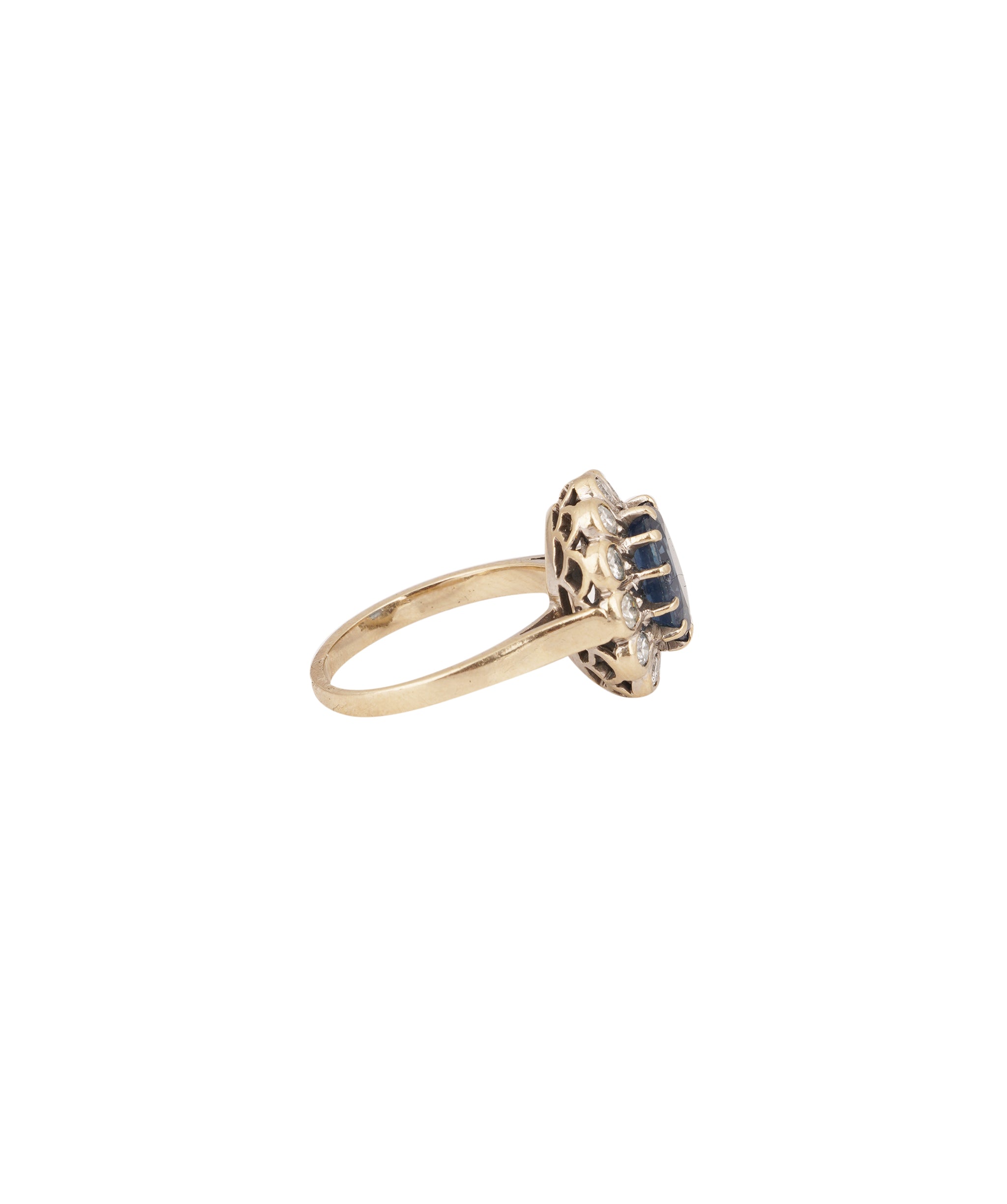 Sapphire and Diamond Cluster Ring WA24468