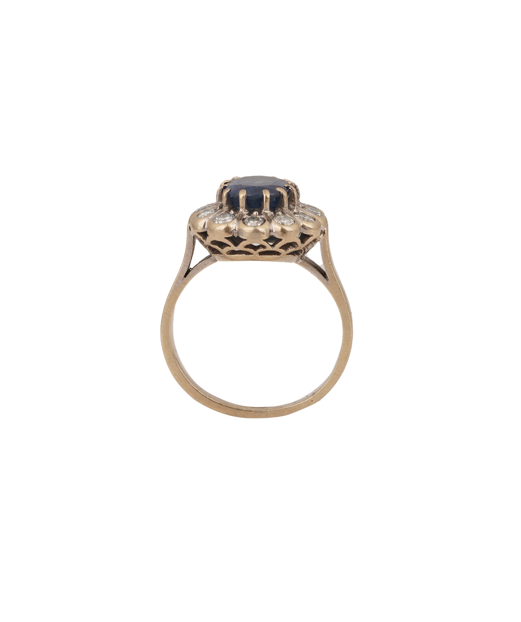 Sapphire and Diamond Cluster Ring WA24468