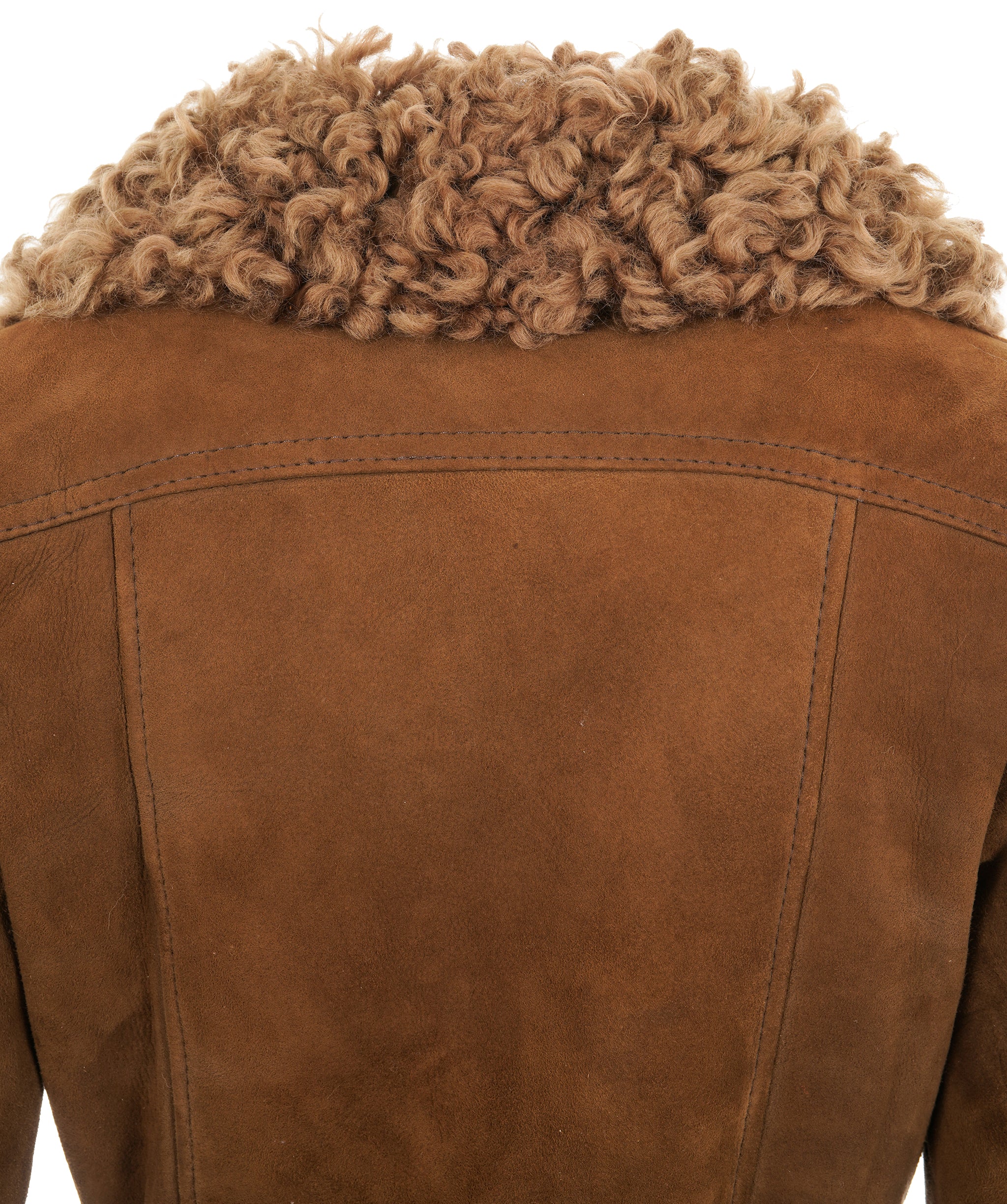 Vintage brown genuine suede & shearling jacket  ABC1016