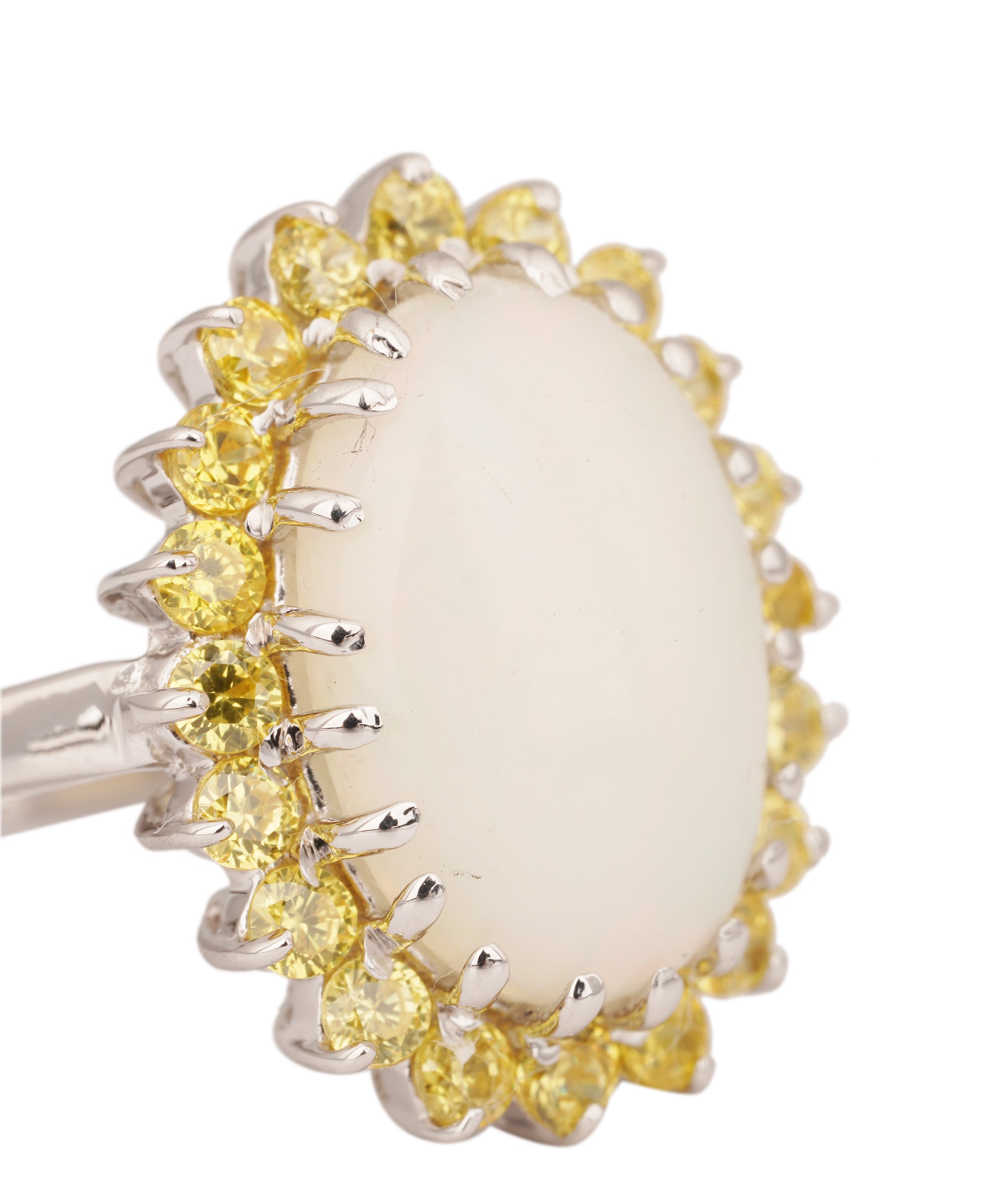 Natural Opal with Citrine Art Deco Ring ANC1758
