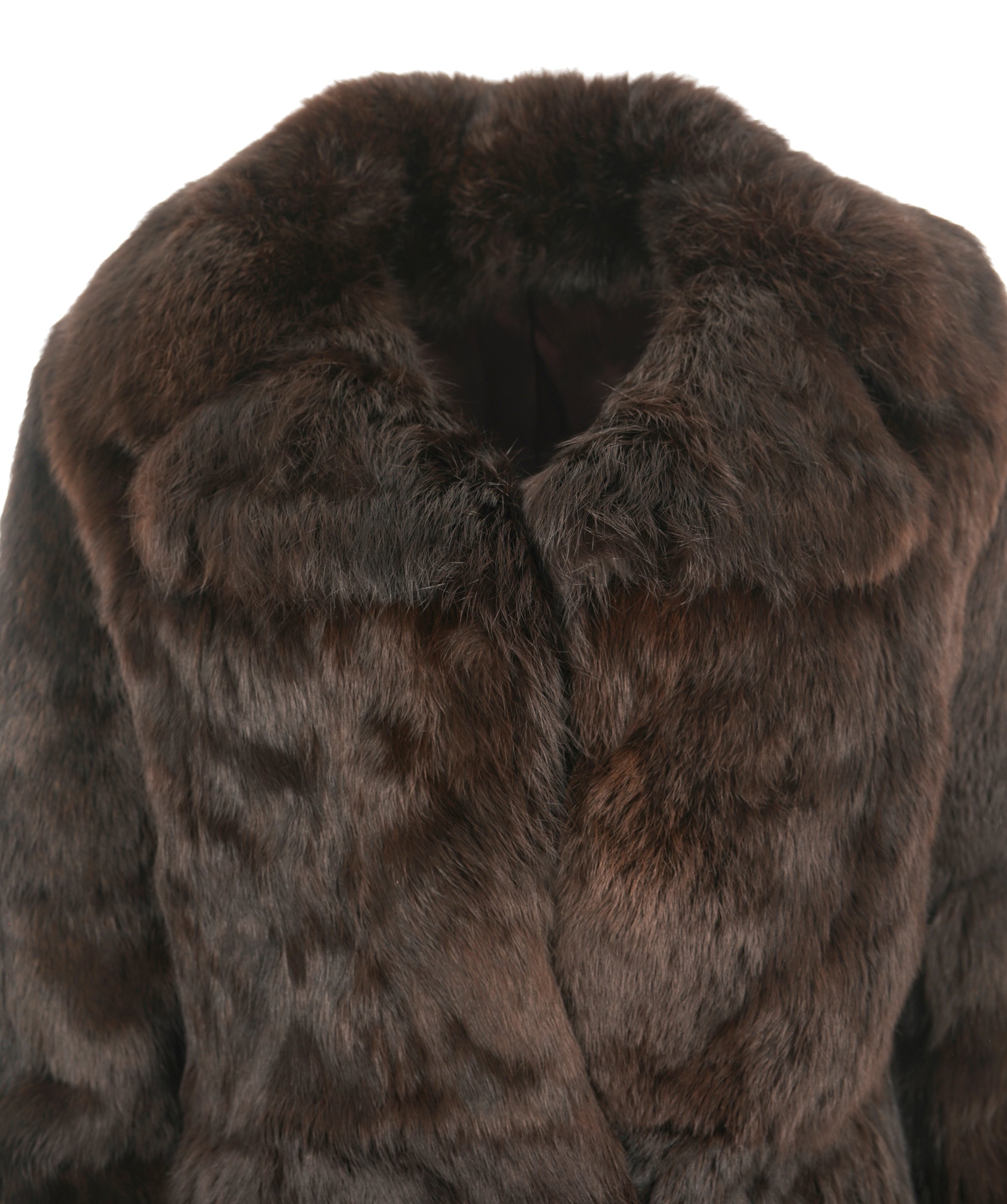 Vintage mahogony brown chocolate genuine fur jacket ABC1014