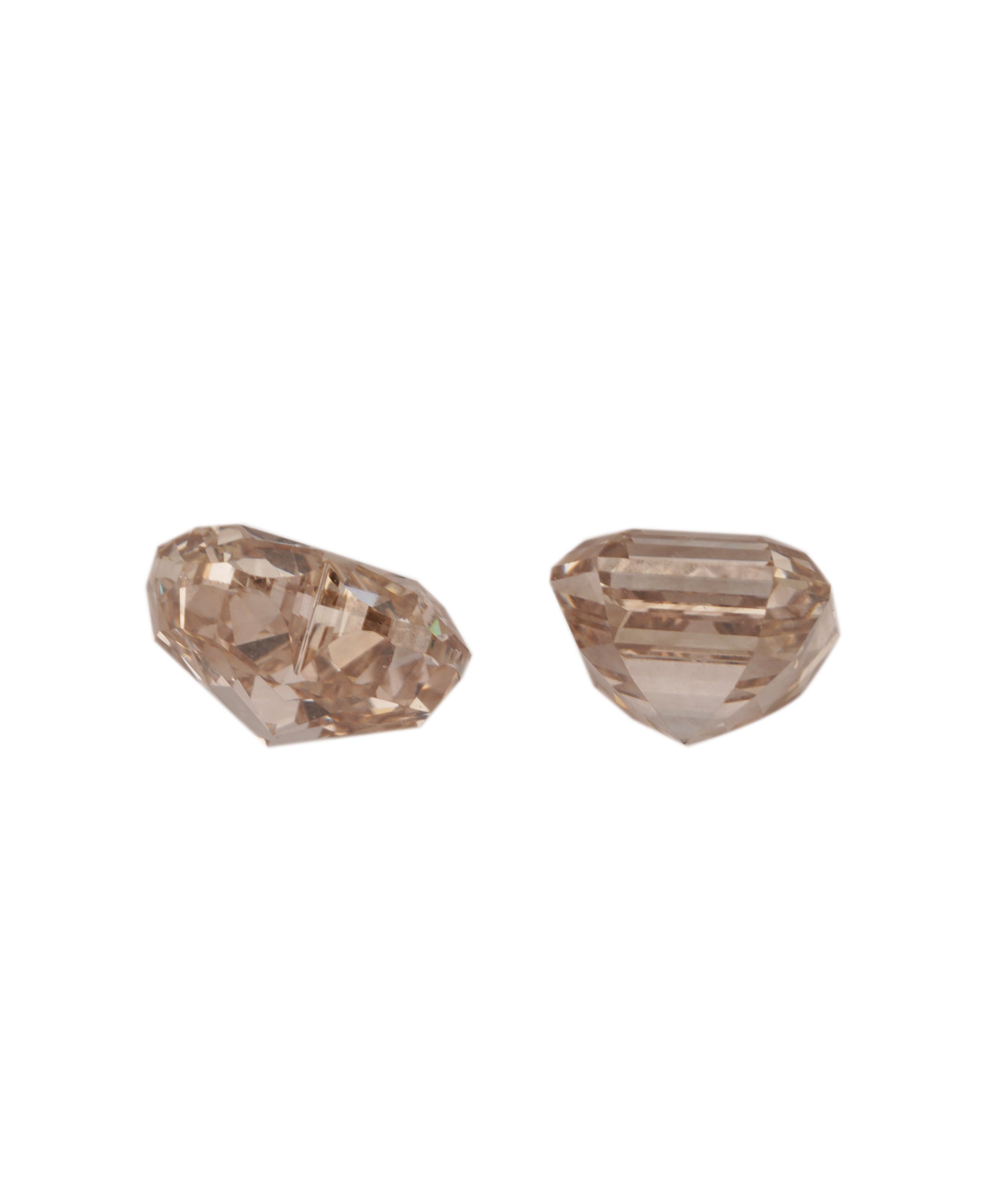 2.03ct RARE HIMALAIAN PINKISH GREY HEART+ASHER DIAMOND PAIR FOR RING ANC1823