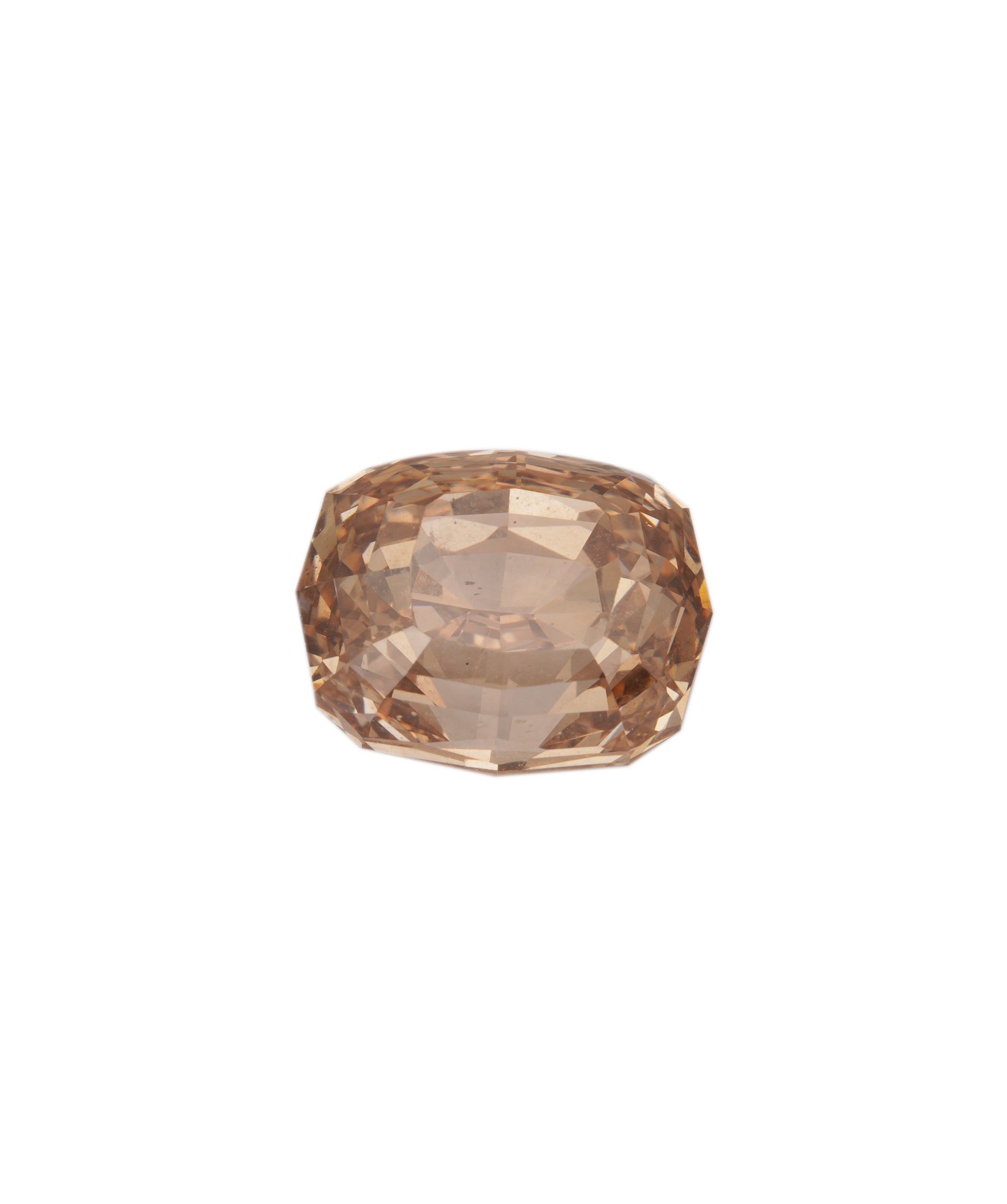 5ct RARE COGNAC WITH A HINT OF PINK  ANTIQUE STEP-CUT CUSSION DIAMOND ANC1798