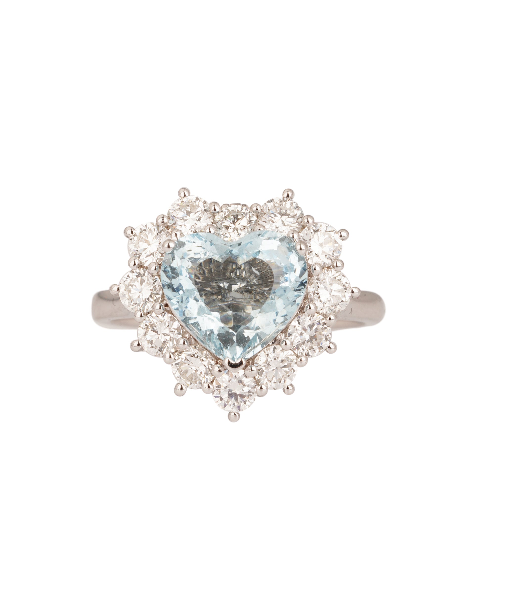 2.16ct Heart Aquamarine Convertible Pendant & Ring in 18kt White Gold US 7.5 ANL0134