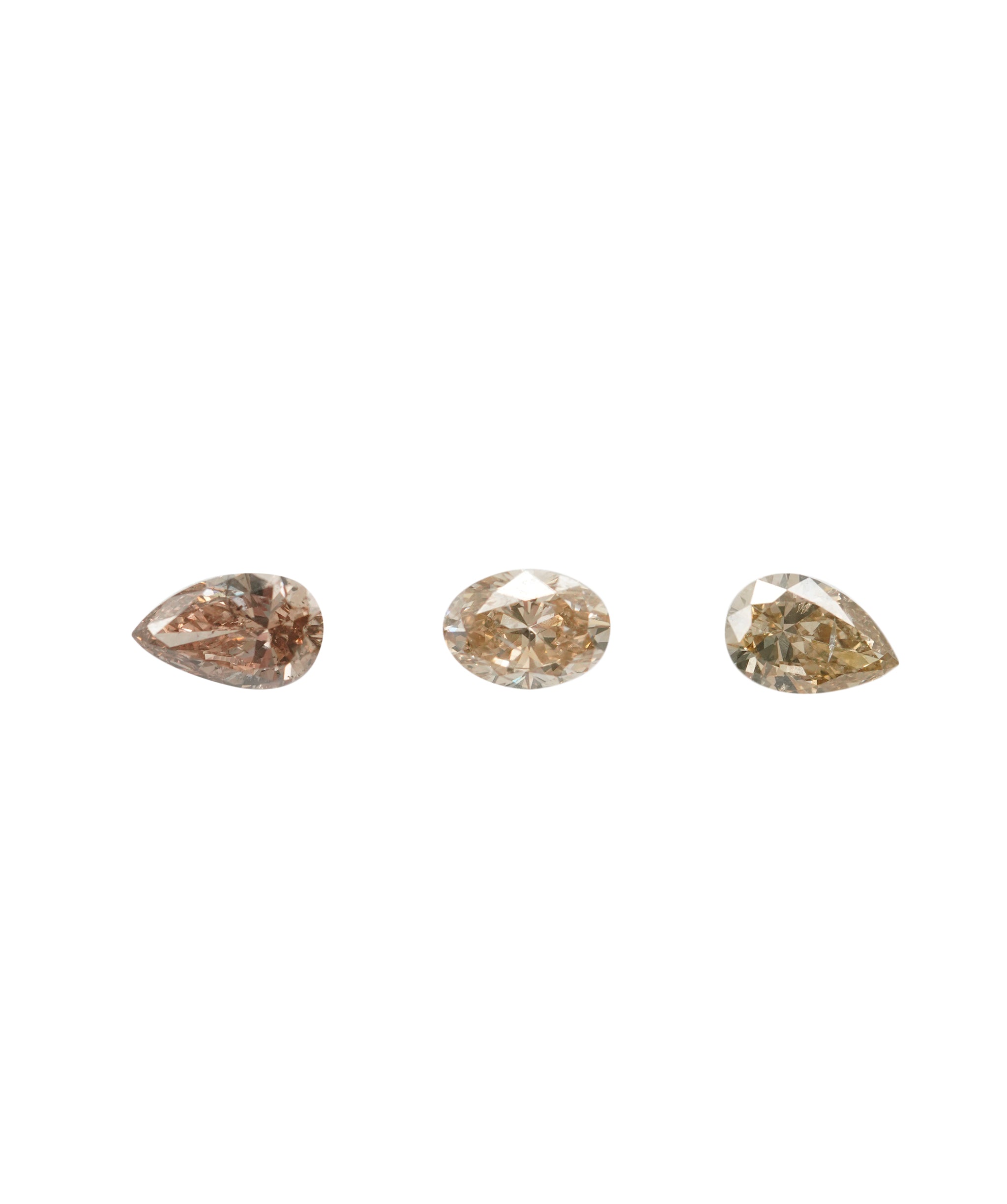 1ct  PINK WHISPER 2PEAR+OVAL DIAMOND TRIO DBXN0553