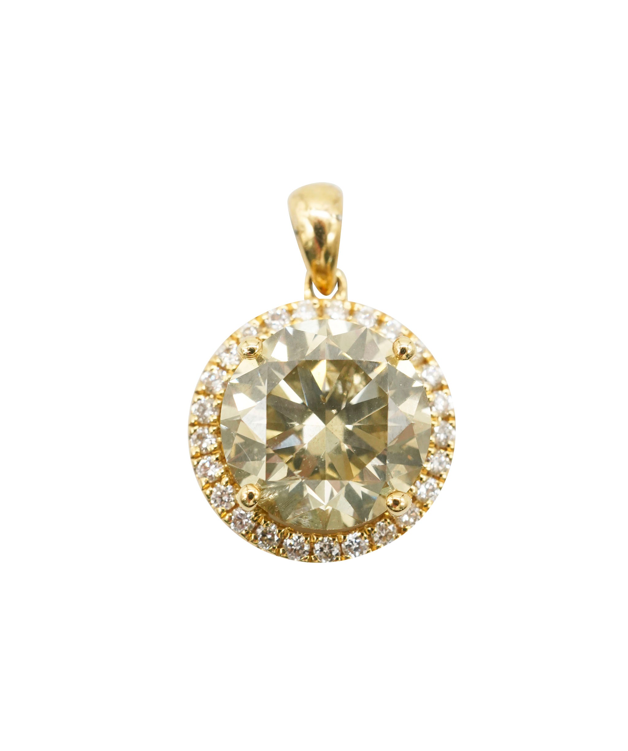 3.28ct  NATURAL CHAMPAGNE PENDANT WITH 3 CT STONE DIAMOND DBXN0571