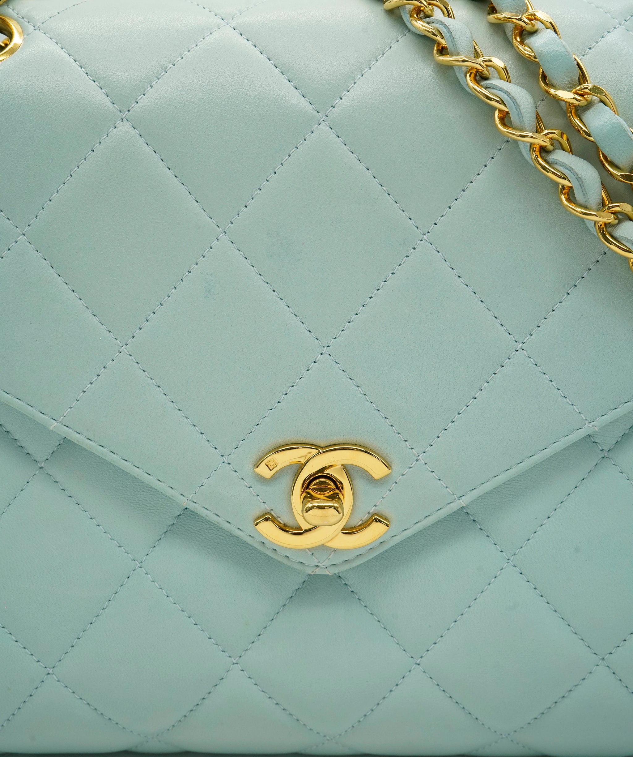 Chanel tiffany blue bag GHW AKC0086