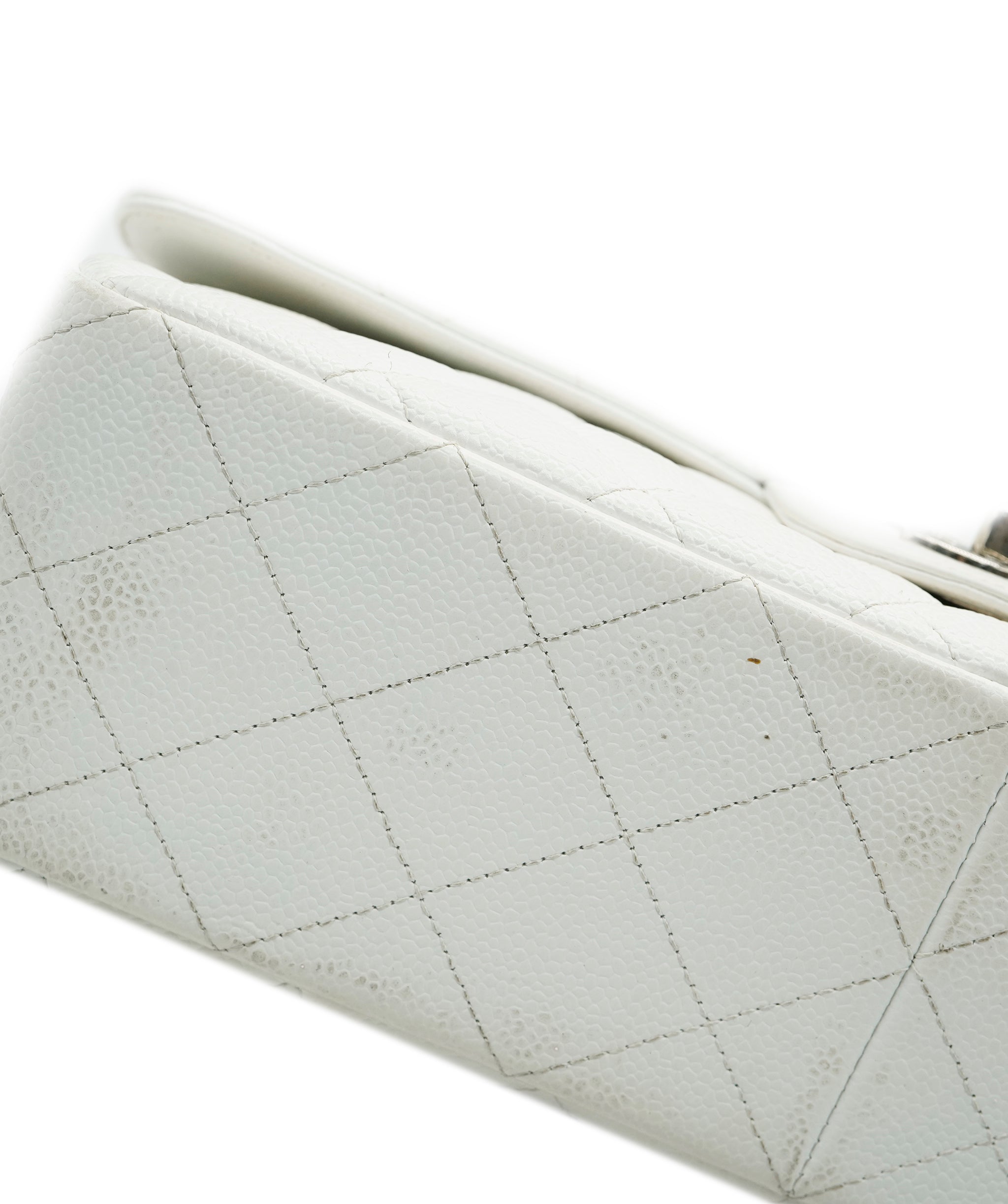 Chanel Maxi White Caviar With SHW Bag  ALC3564