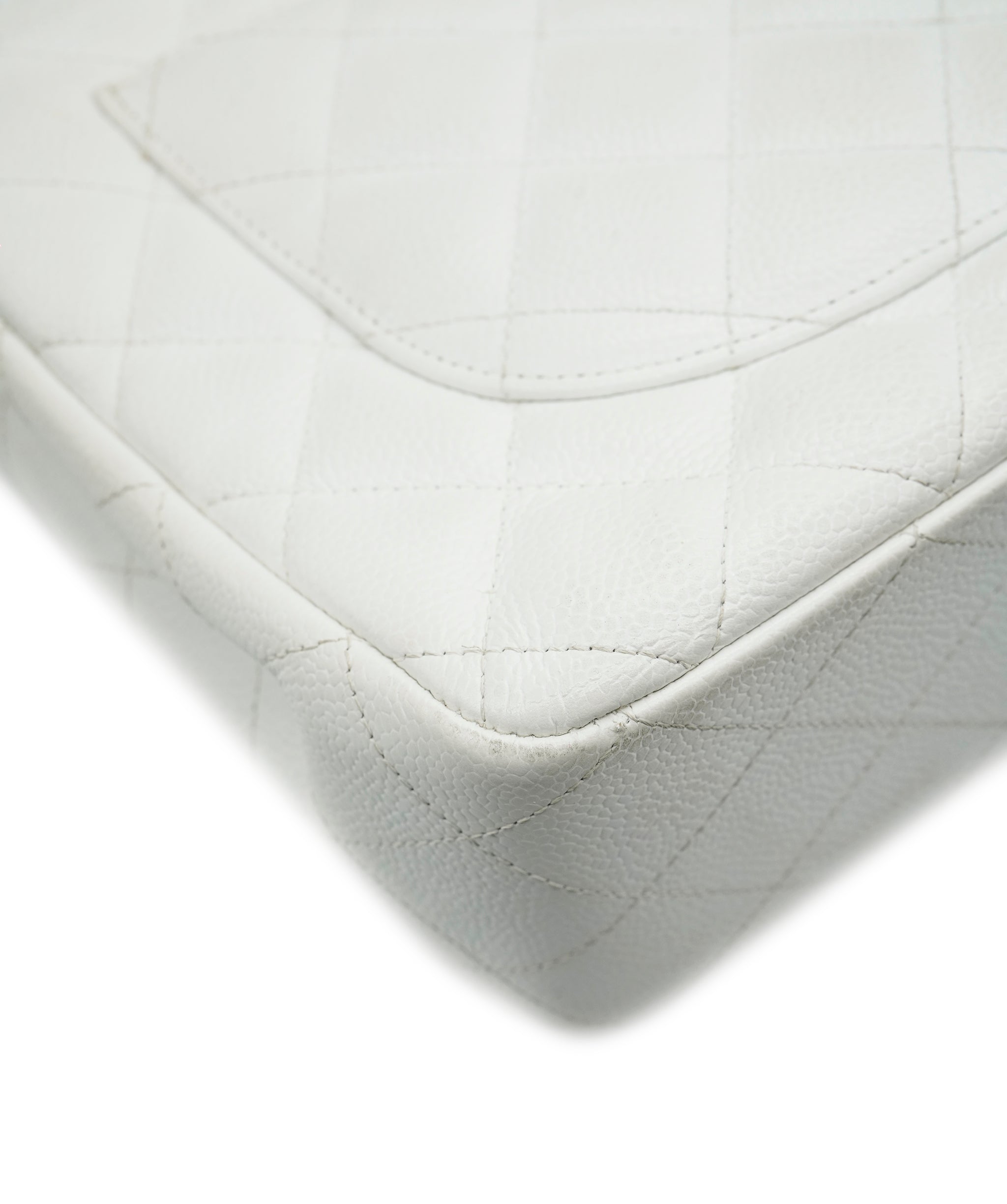 Chanel Maxi White Caviar With SHW Bag  ALC3564