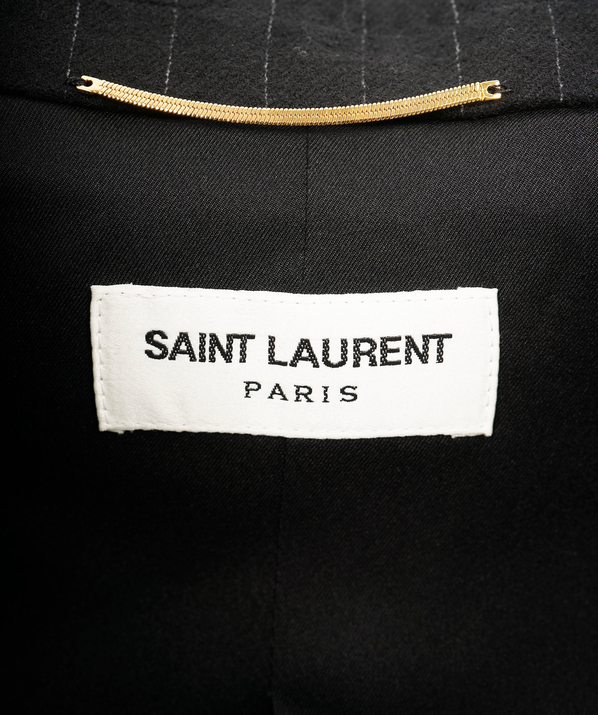 Saint Laurent 2023 Black Cropped Pinstripe Blazer FR38 RRP £2175 ALC1958