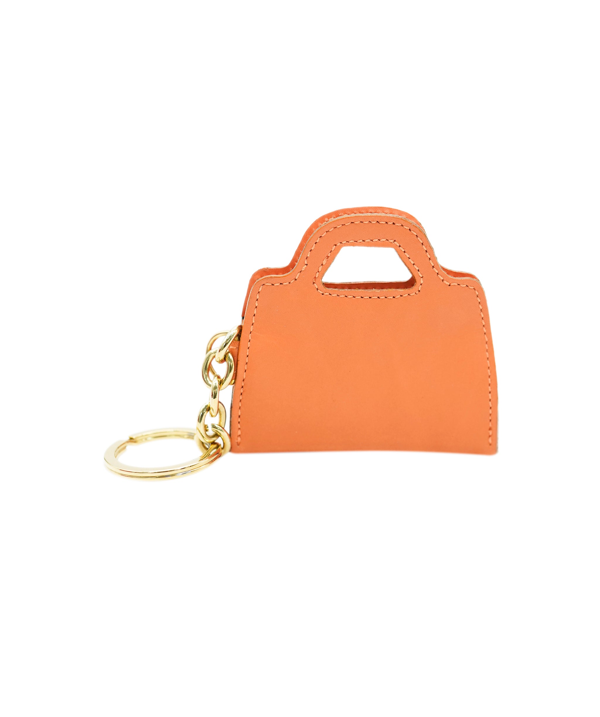 Salvatore Ferragamo Charm Leather Orange Auth 70783 DBXS1733