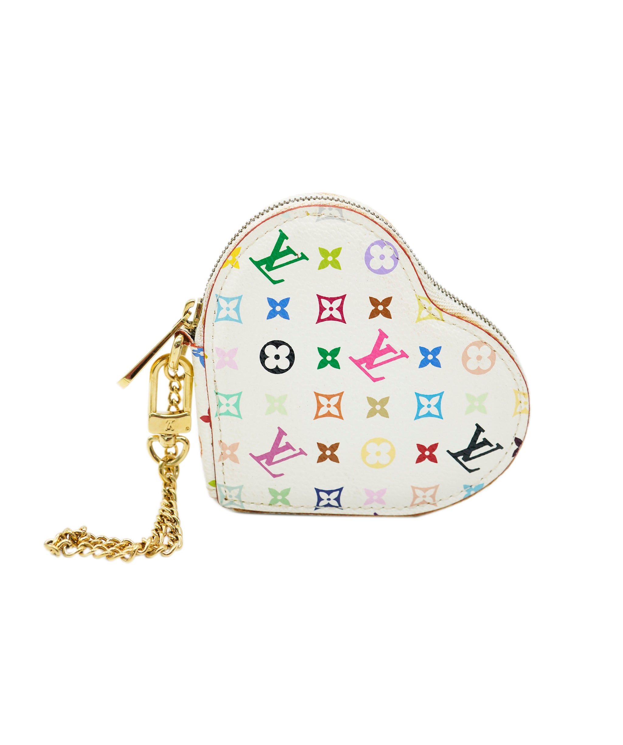 LV Multicolour Monogram Coin Case Heart White DBXS2436