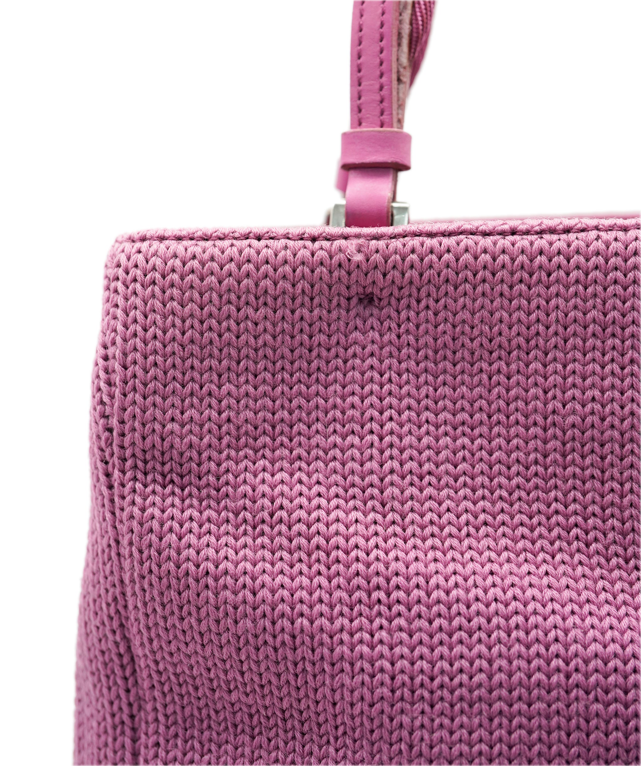 Prada Vintage F/W 99 Pink Wool Knit Mini Tote Bag DBXS2404