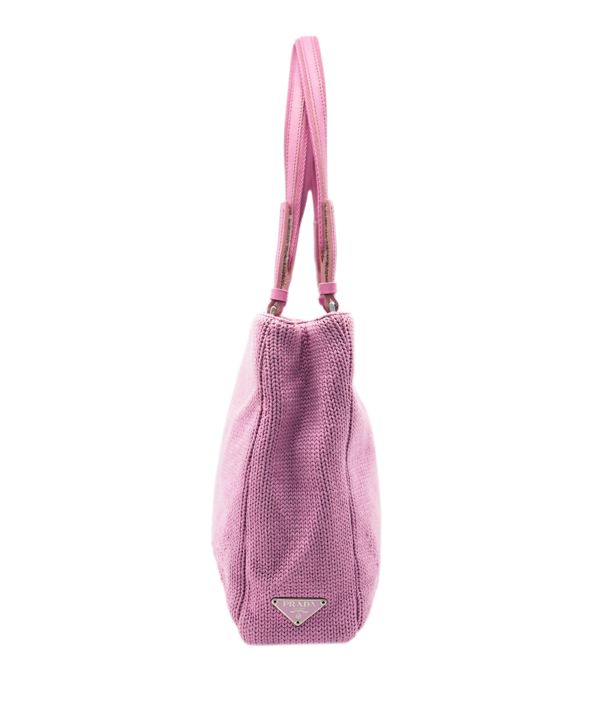 Prada Vintage F/W 99 Pink Wool Knit Mini Tote Bag DBXS2404