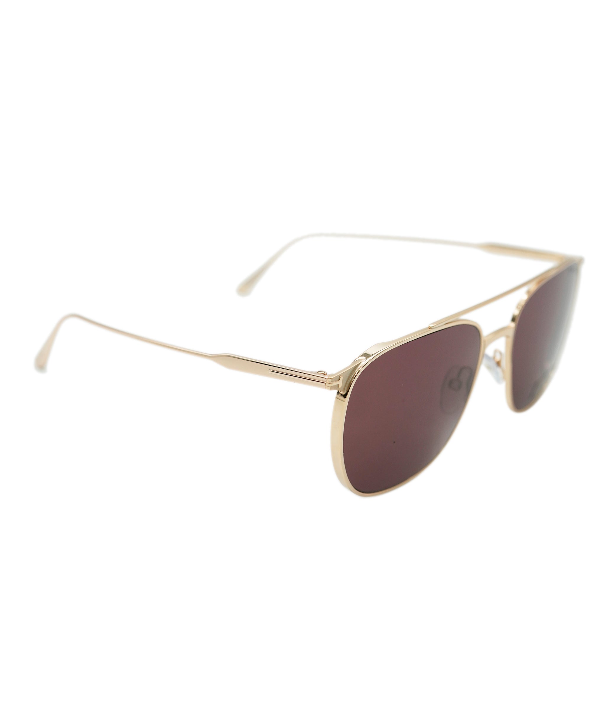 Tom Ford Gold Maroon Red Sunglasses Metal Square Mens Pilot Kip TF 692 28S ANL0004