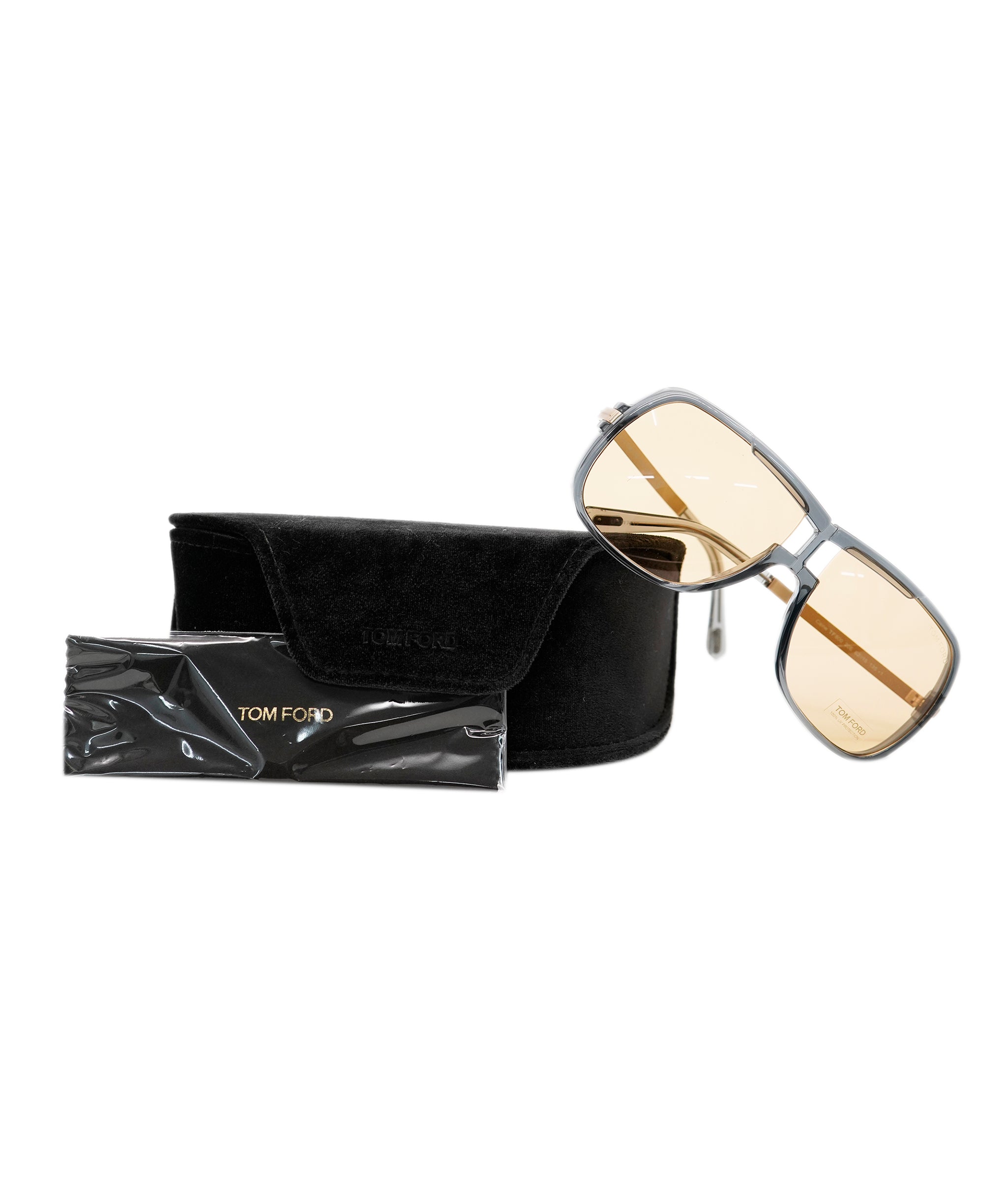 Tom Ford Sunglasses Caine Grey Gold Ochre Yellow Square Caine FT0800 TF 800 20E ANL0016