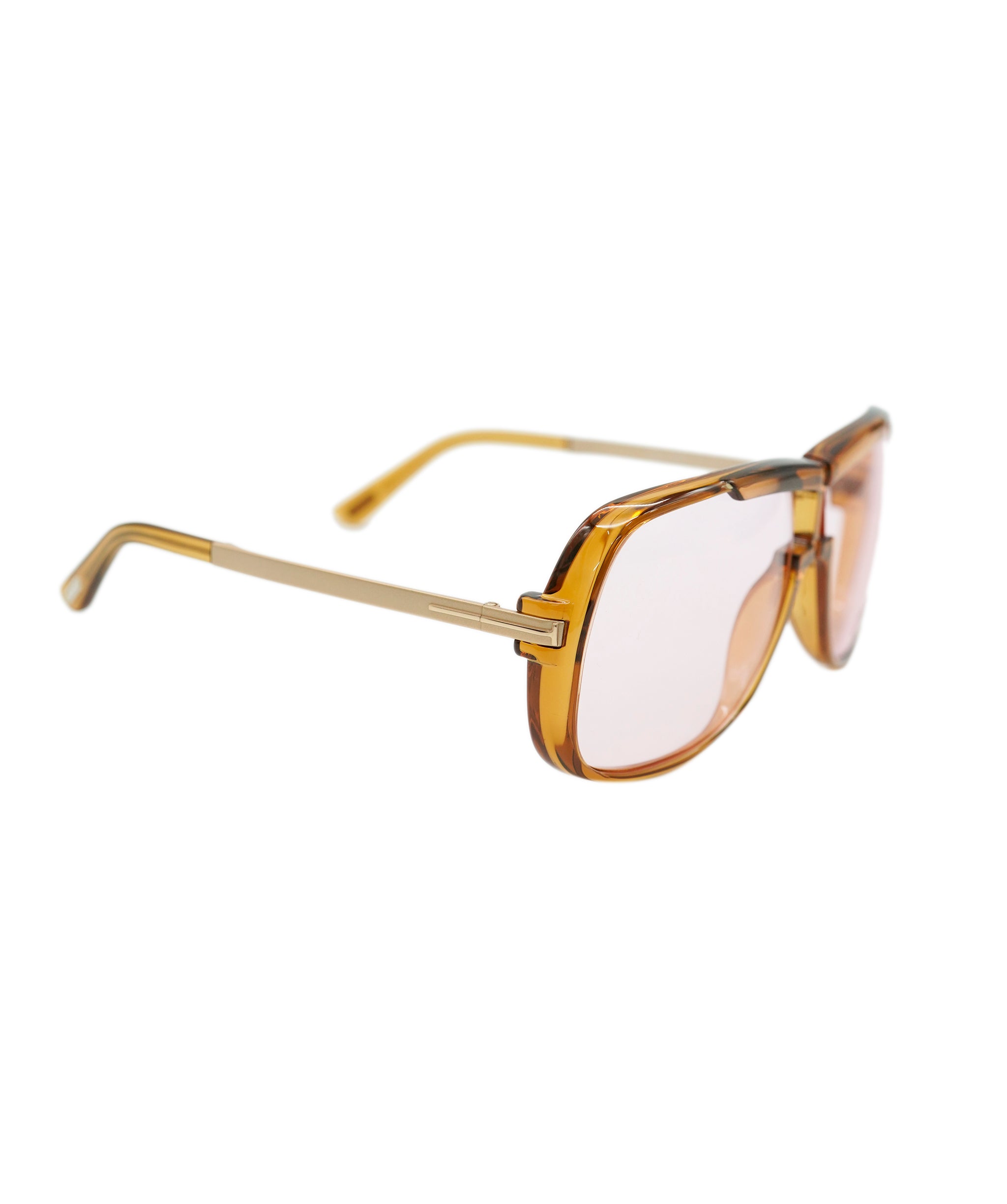 Tom Ford Pink Brown Sunglasses Gold Honey Square Mens Fashion Caine TF 800 45Y ANL0008