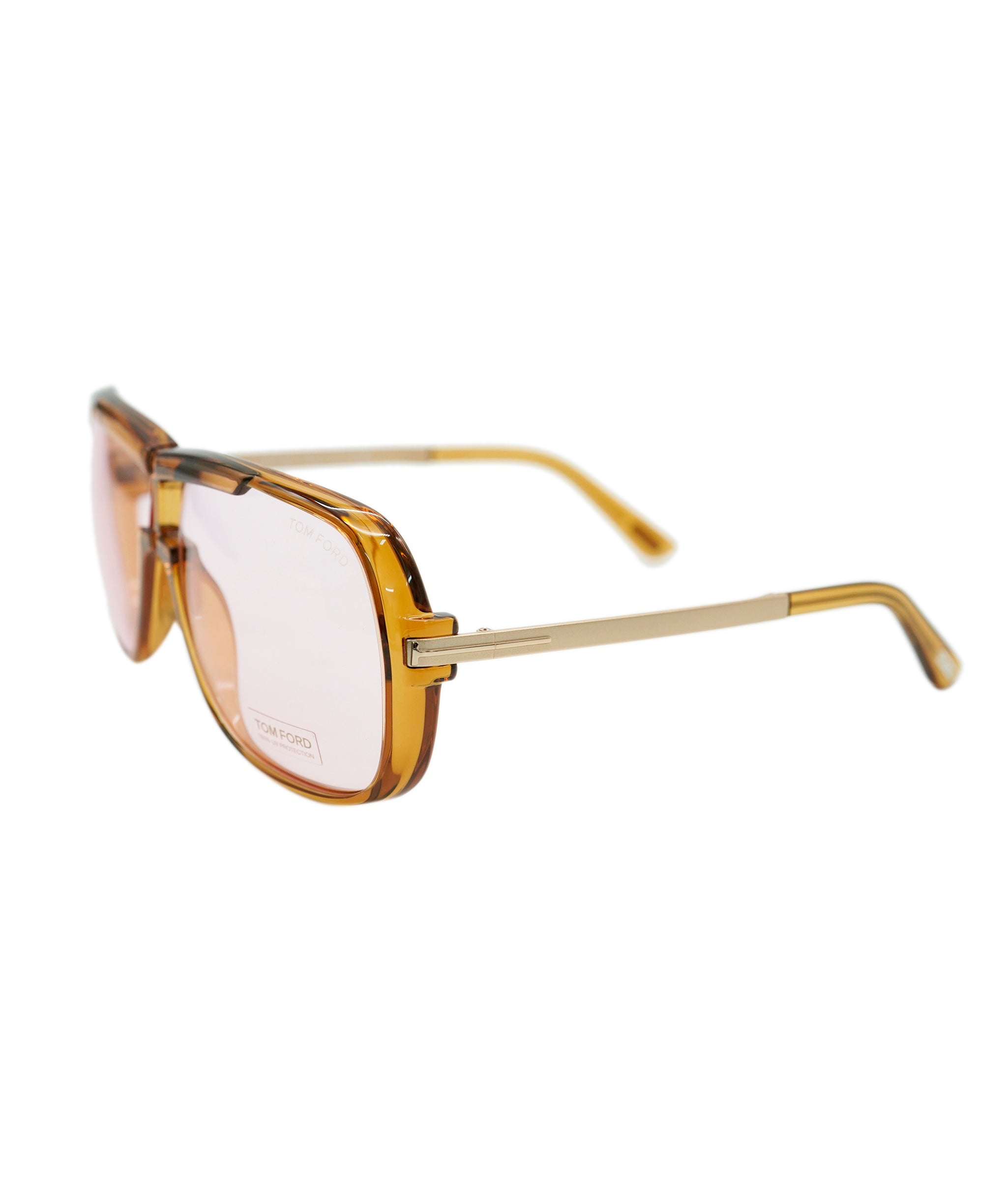 Tom Ford Pink Brown Sunglasses Gold Honey Square Mens Fashion Caine TF 800 45Y ANL0008