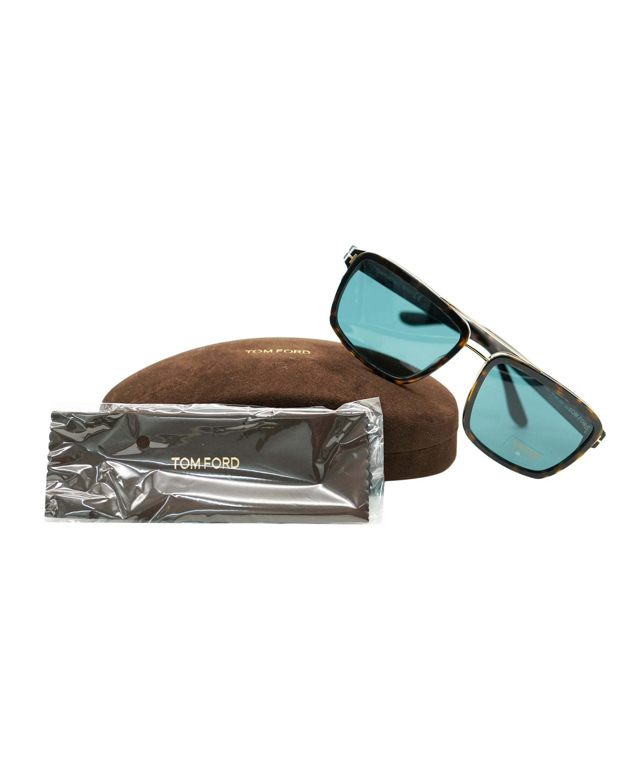 Tom Ford Mens Gold Square Brown Green Sunglasses Anders TF 780 52N ANL0012