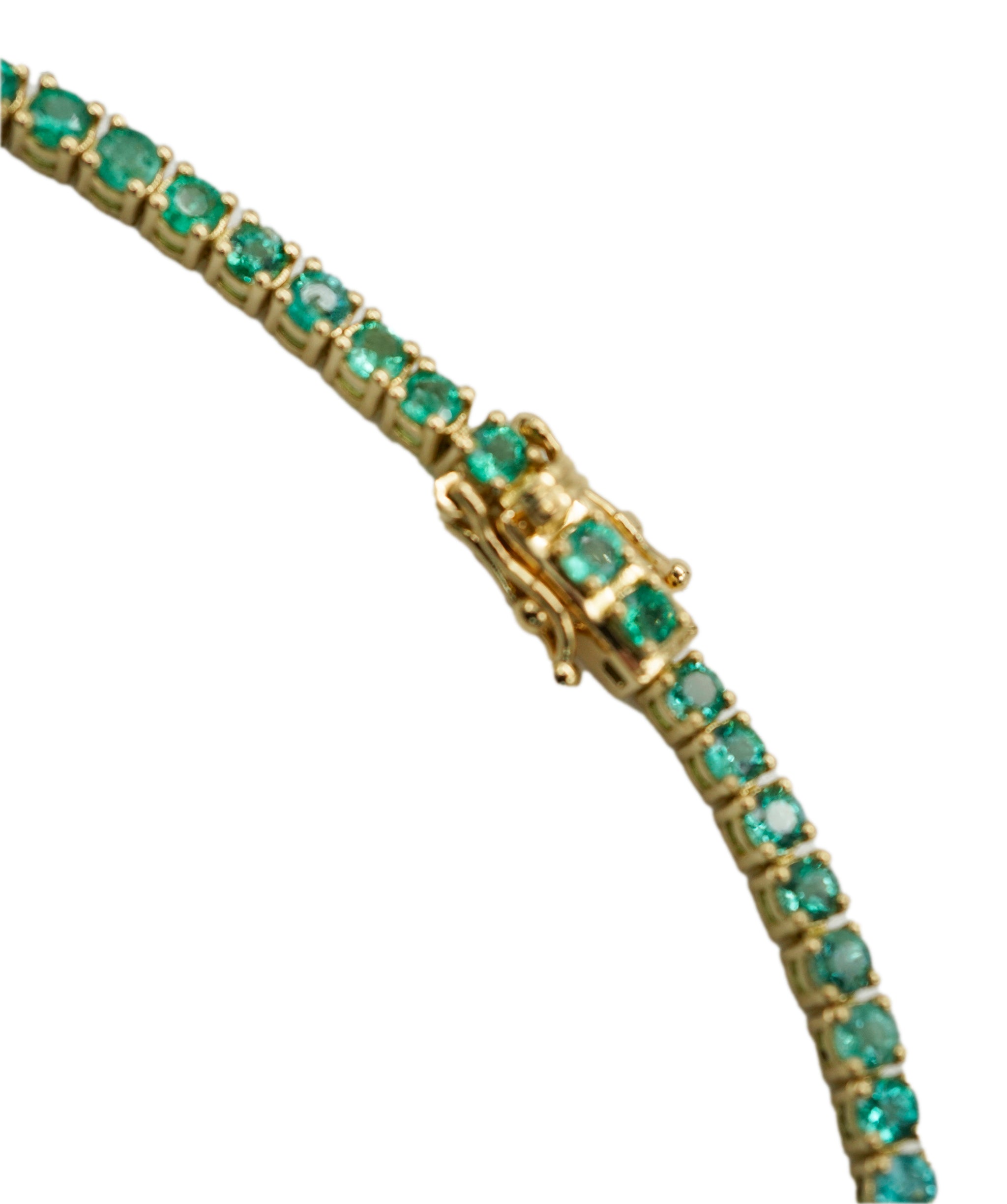 Tennis gold round emeralds choker with 2.5 mm emeralds - ANC1184