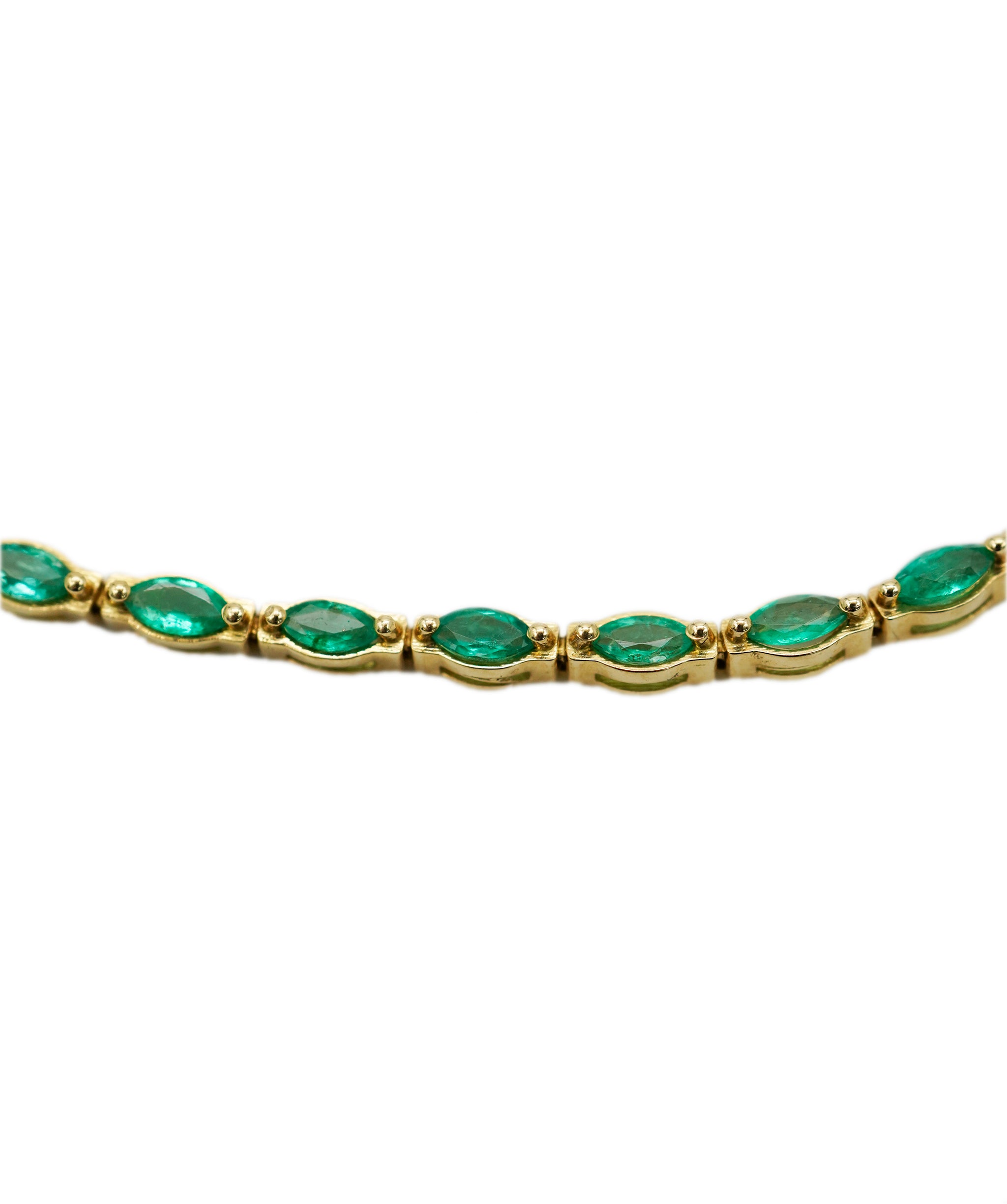 Tennis bracelet with marquise emeralds ANC1183