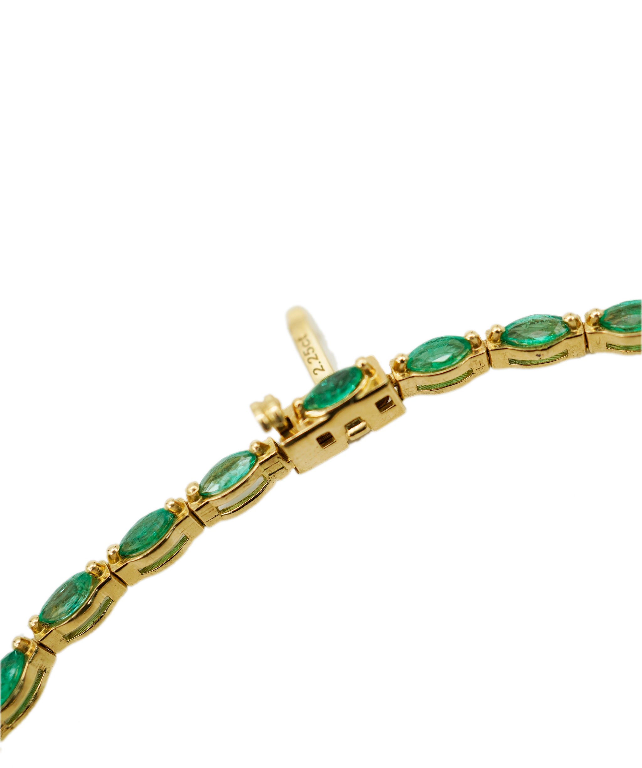 Tennis bracelet with marquise emeralds ANC1183