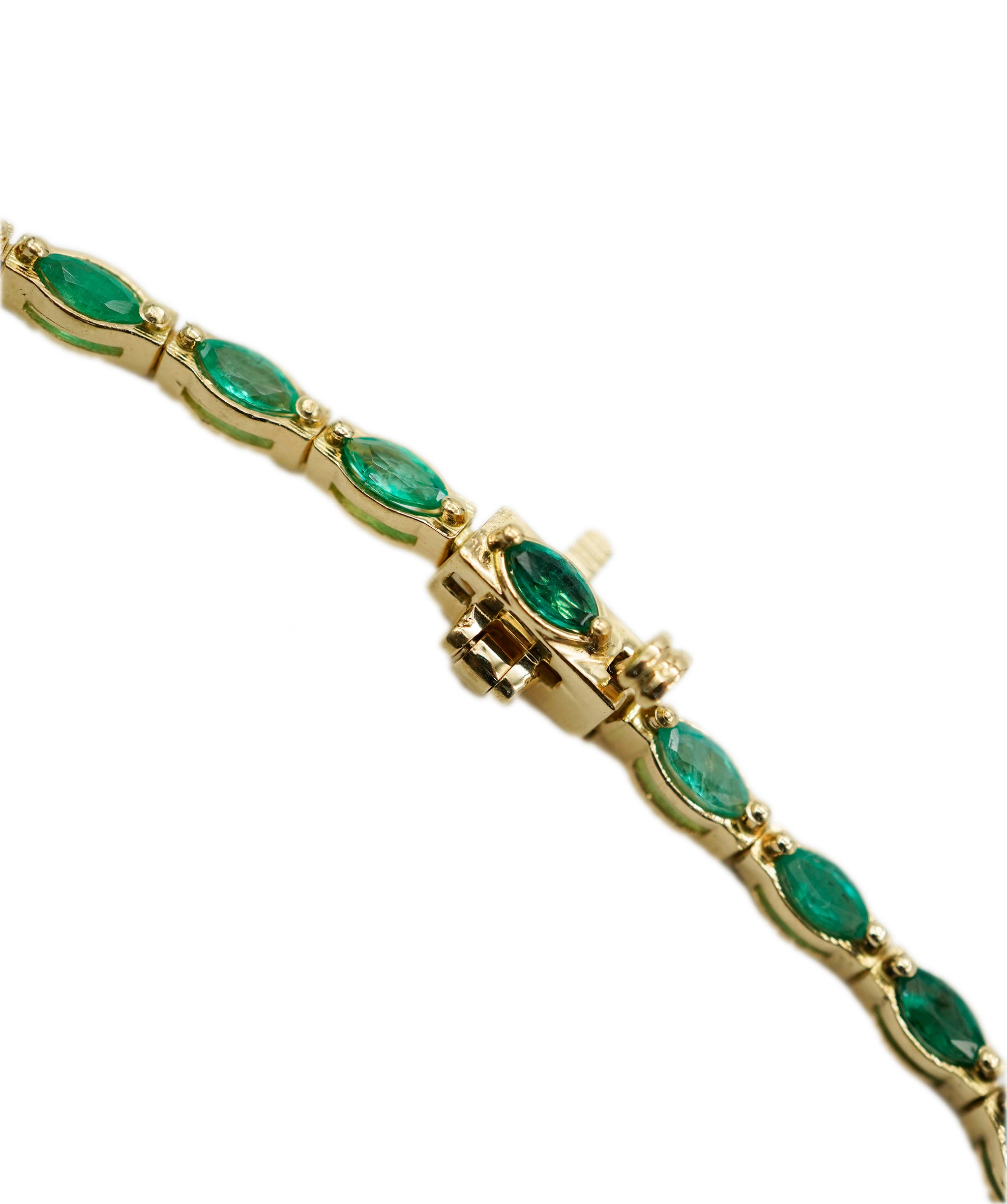 Tennis gold choker with marquise emeralds - ANC1185