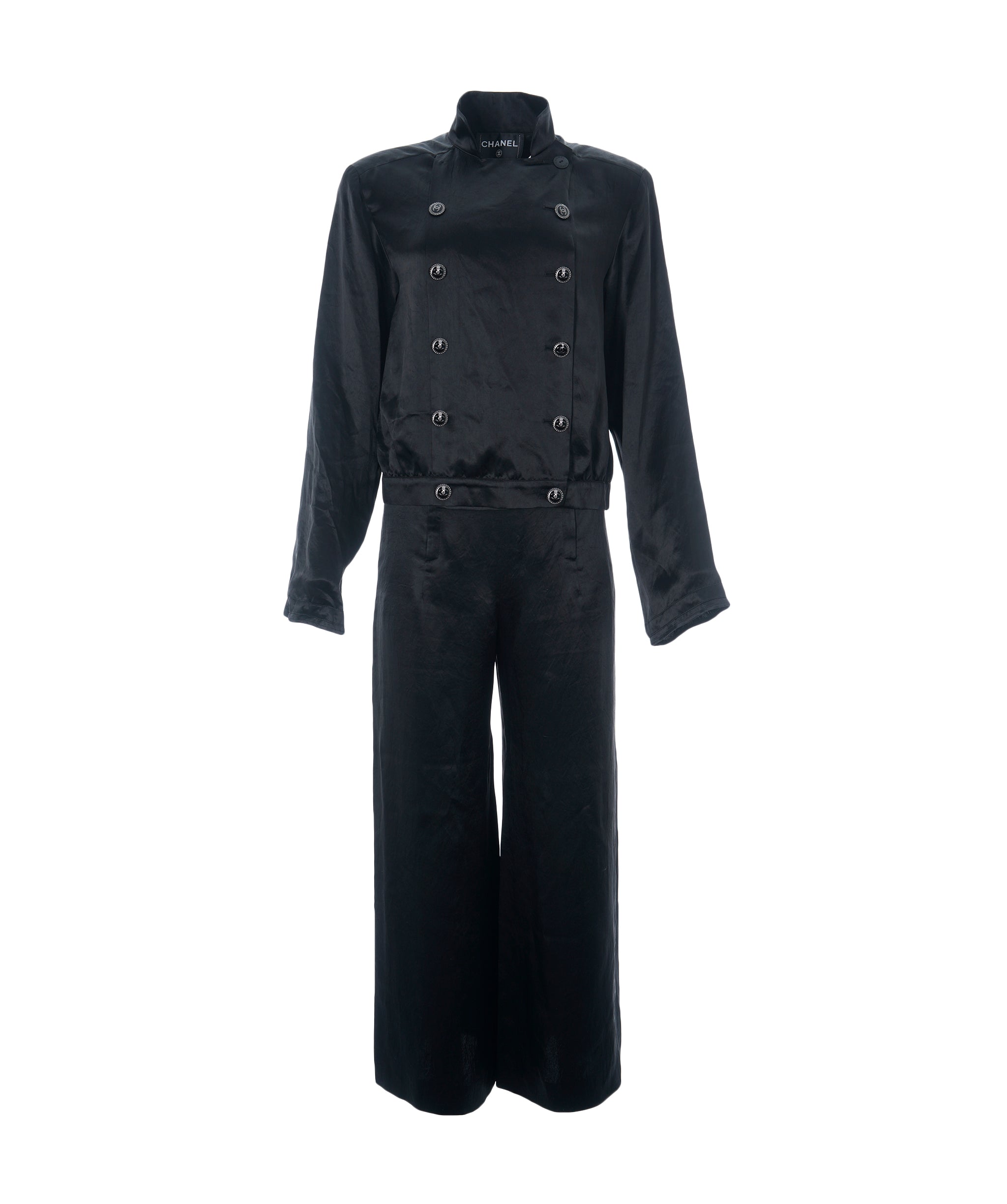 Chanel Black Silk Jacket and Trousers  ALC1548