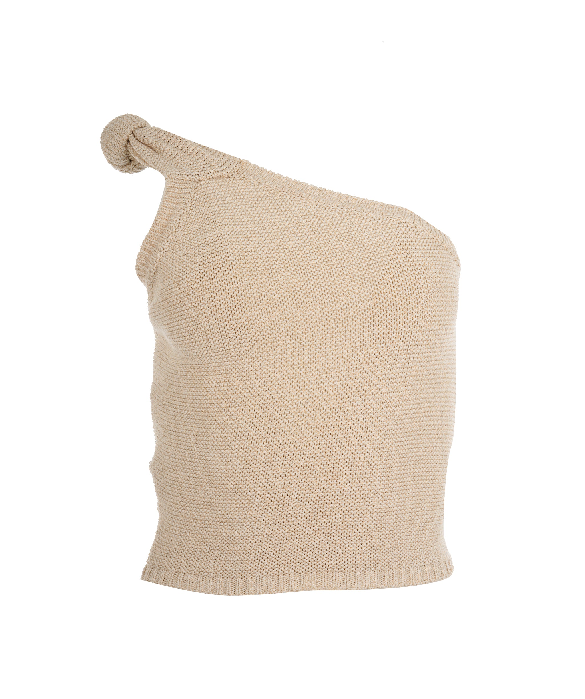 Jacquemus Beige Knit One Shoulder Knot Tie Top ALC1987