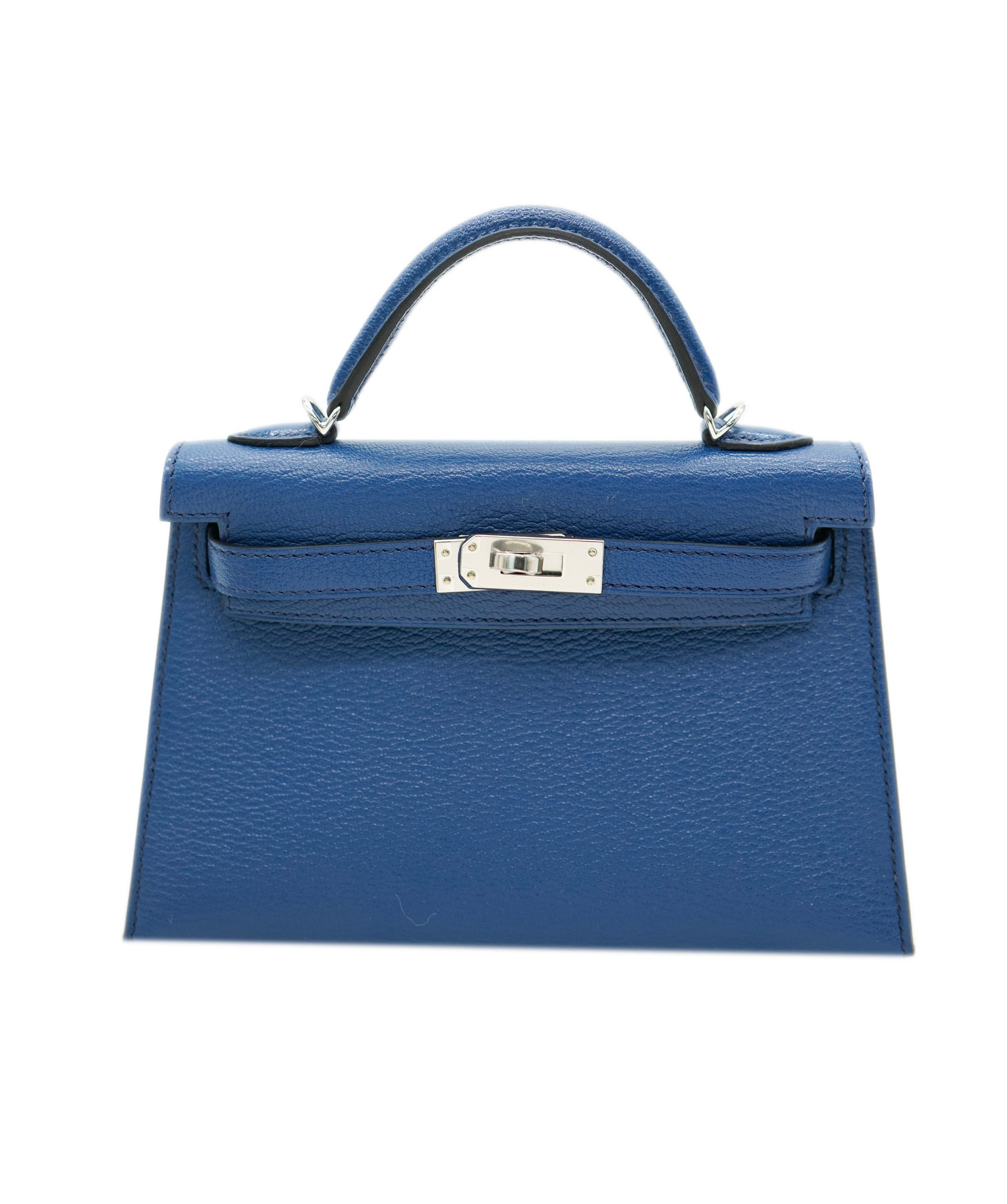 Hermes Mini kelly Chevre mysore blue saphir PHW  ASC5351