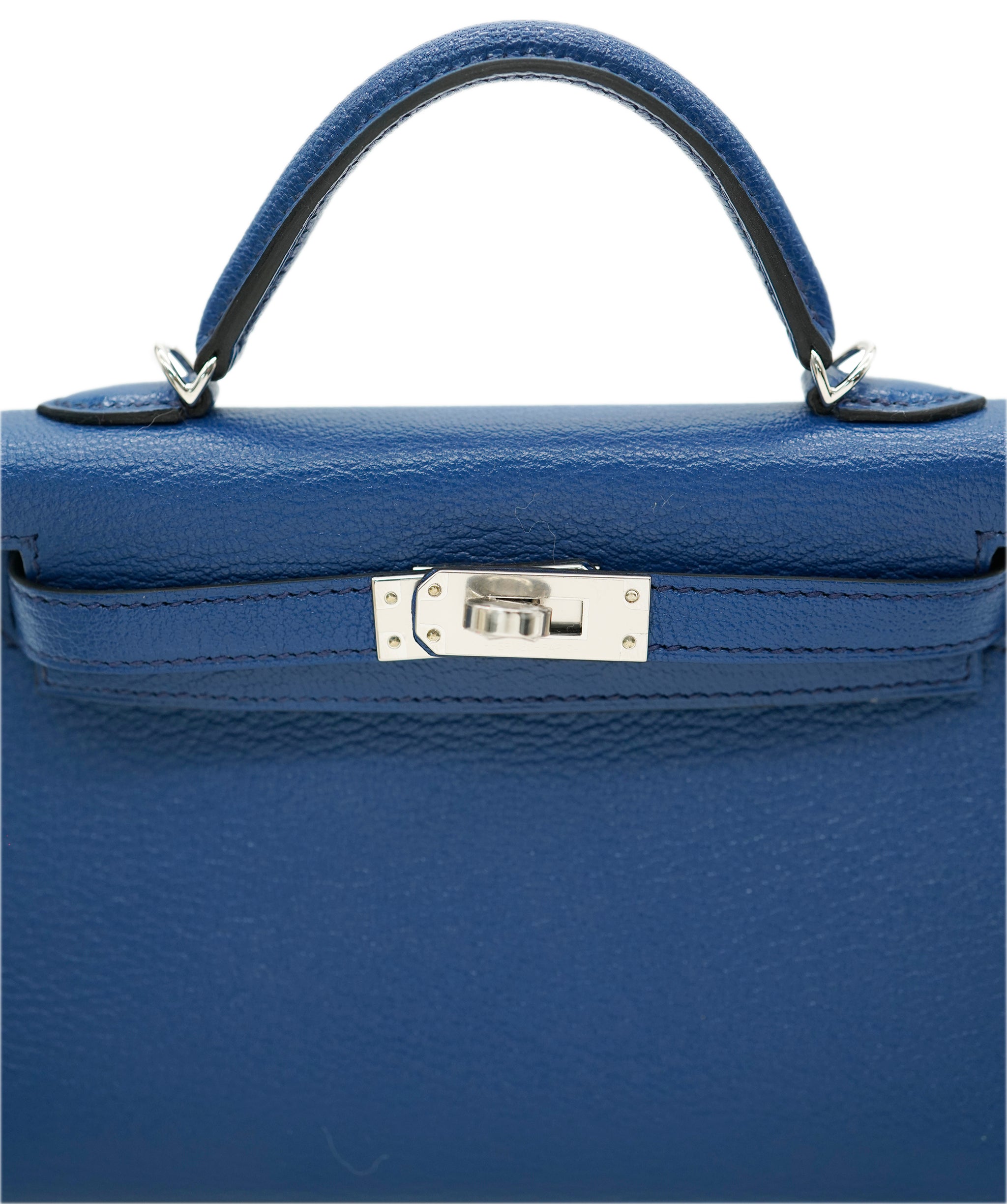 Hermes Mini kelly Chevre mysore blue saphir PHW  ASC5351