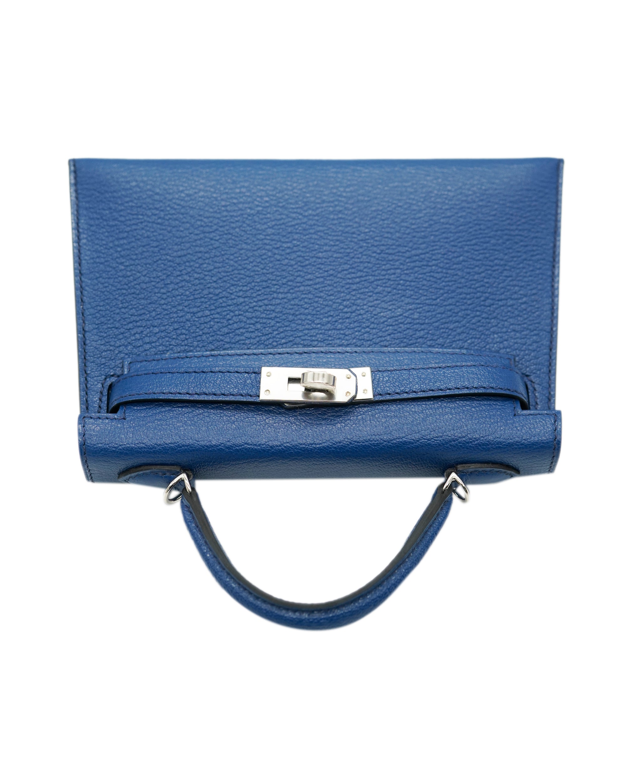 Hermes Mini kelly Chevre mysore blue saphir PHW  ASC5351