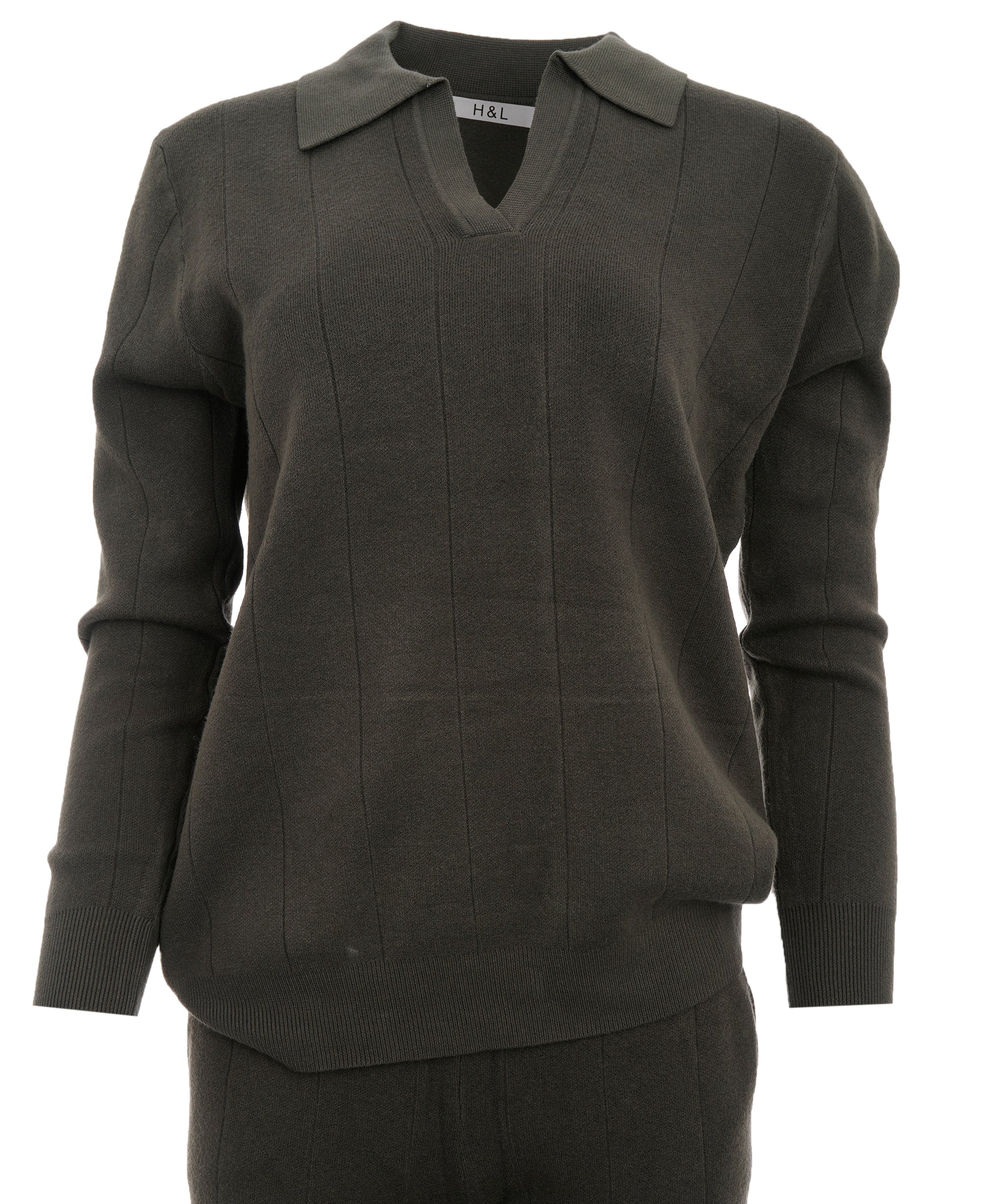 Ellie Khaki L/XXL Original Cashmere Blend Loungewear Set  AKC0359