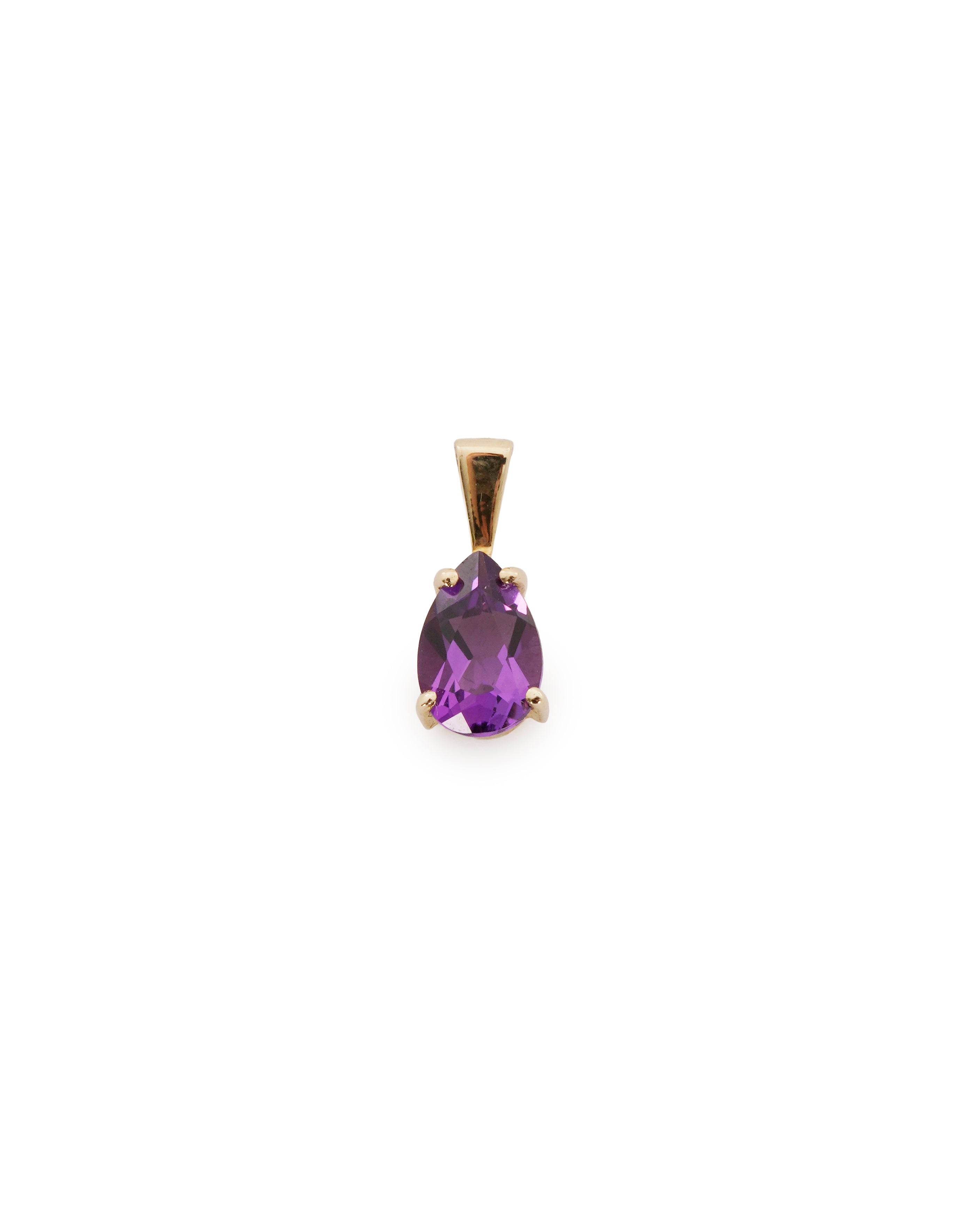 small 9 ct pear shape amethyst pendant ALTC0519