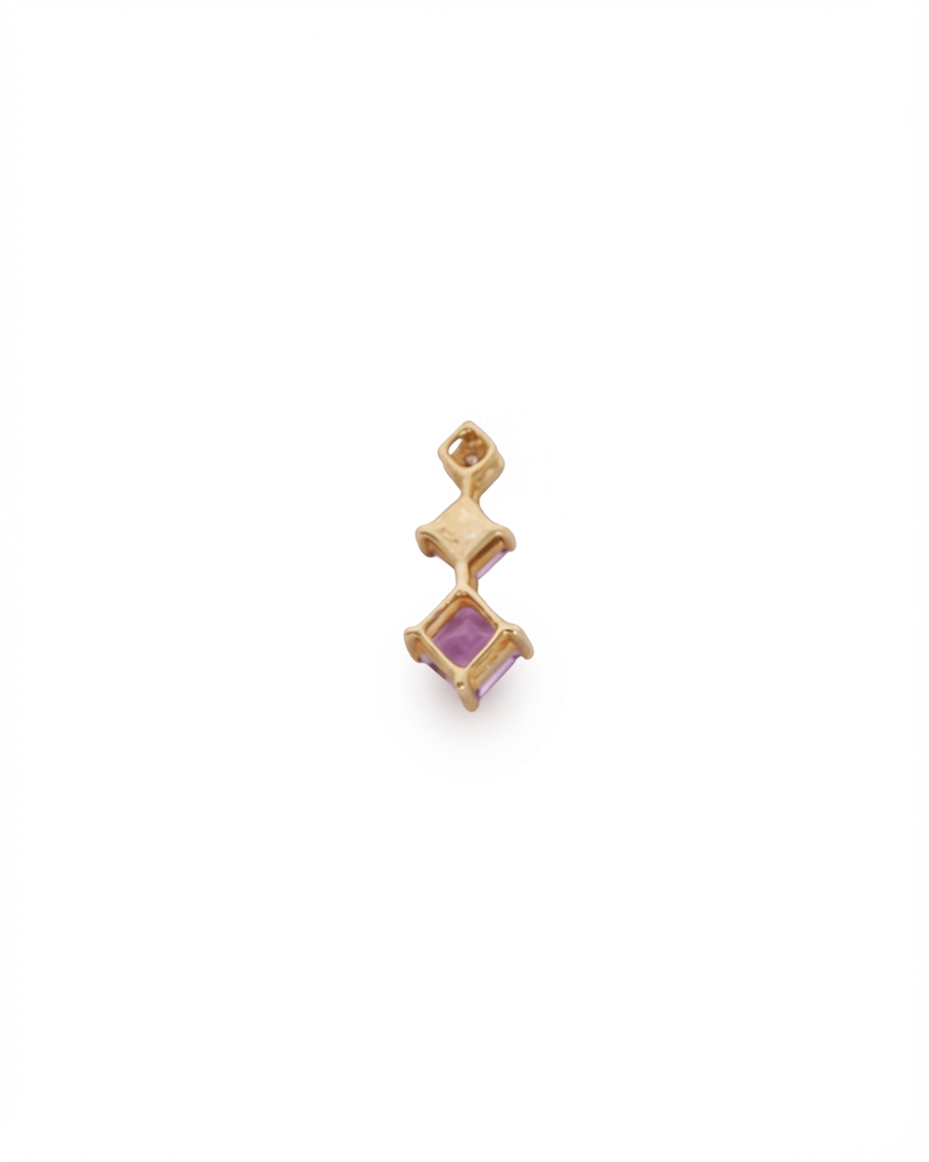 small 9ct amethyst lozenge pendant  ALTC0521