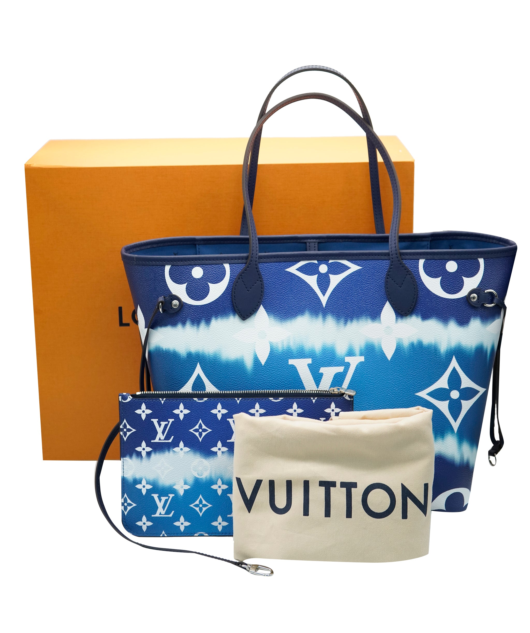 Louis Vuitton GM Blue Escale neverfull with SHW  - AJC0778