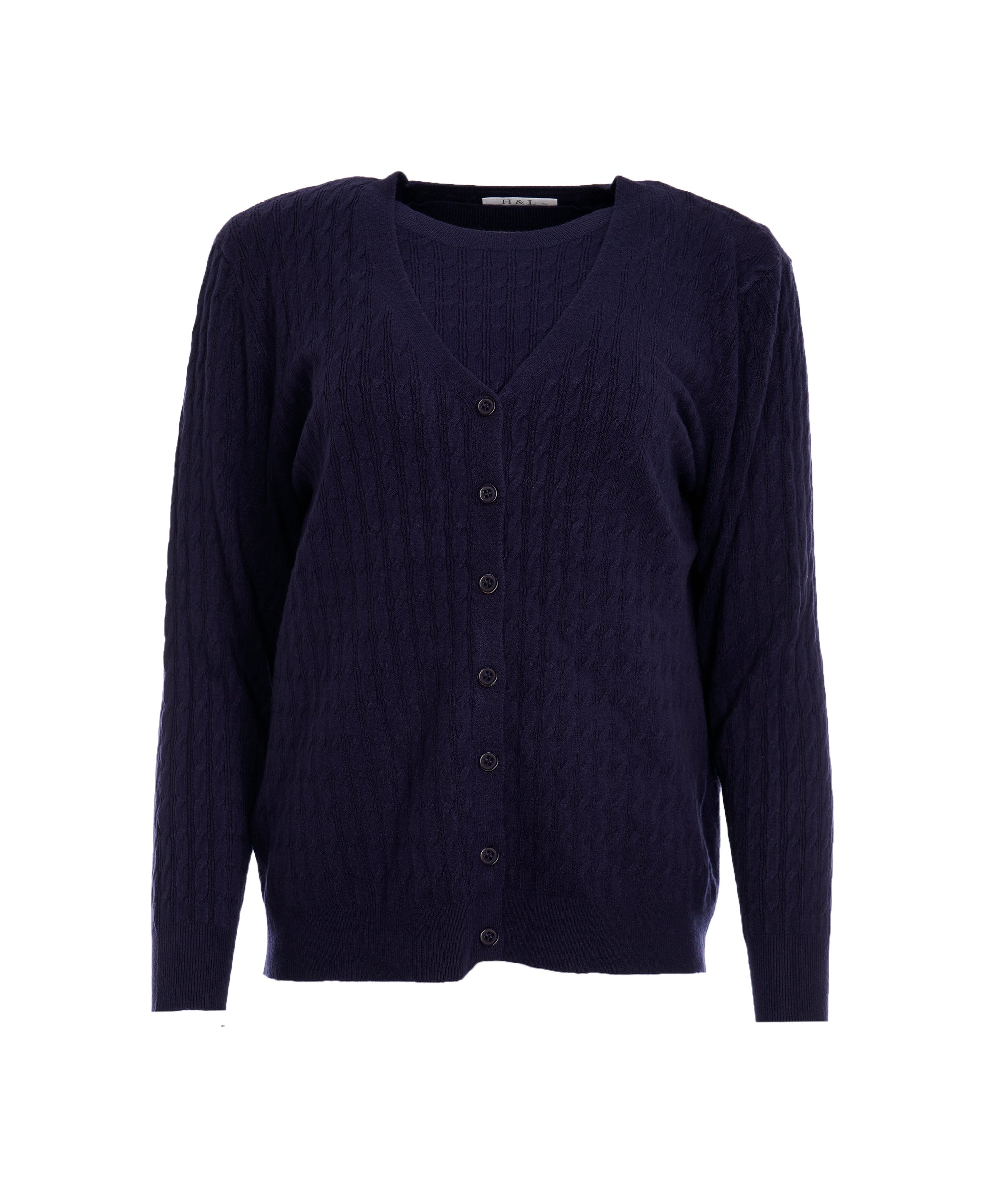 Daphne Navy 2 Piece Top and Cardigan M/L  DBXL0107