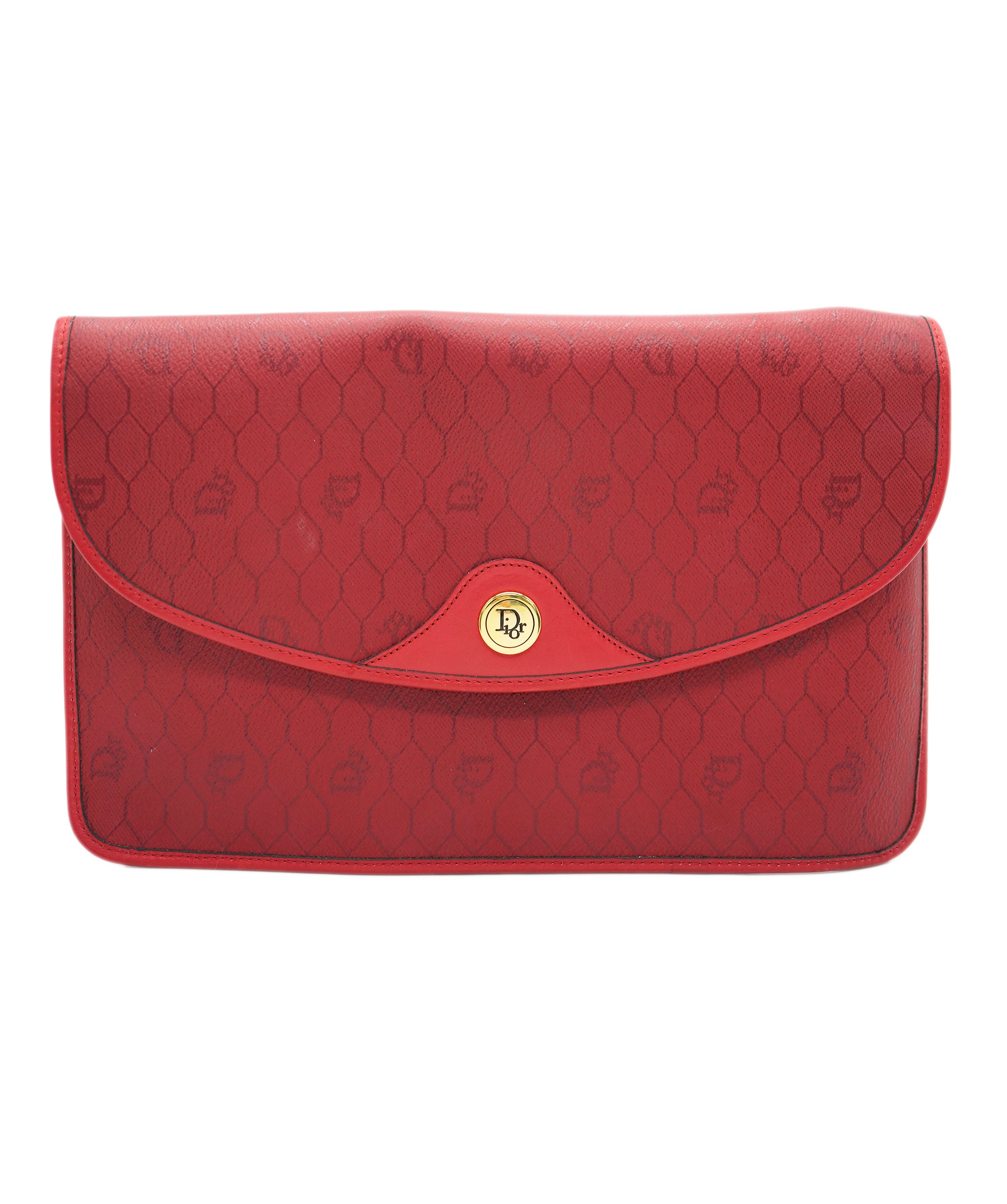 Vintage dior honeycomb red clutch - AJC0784