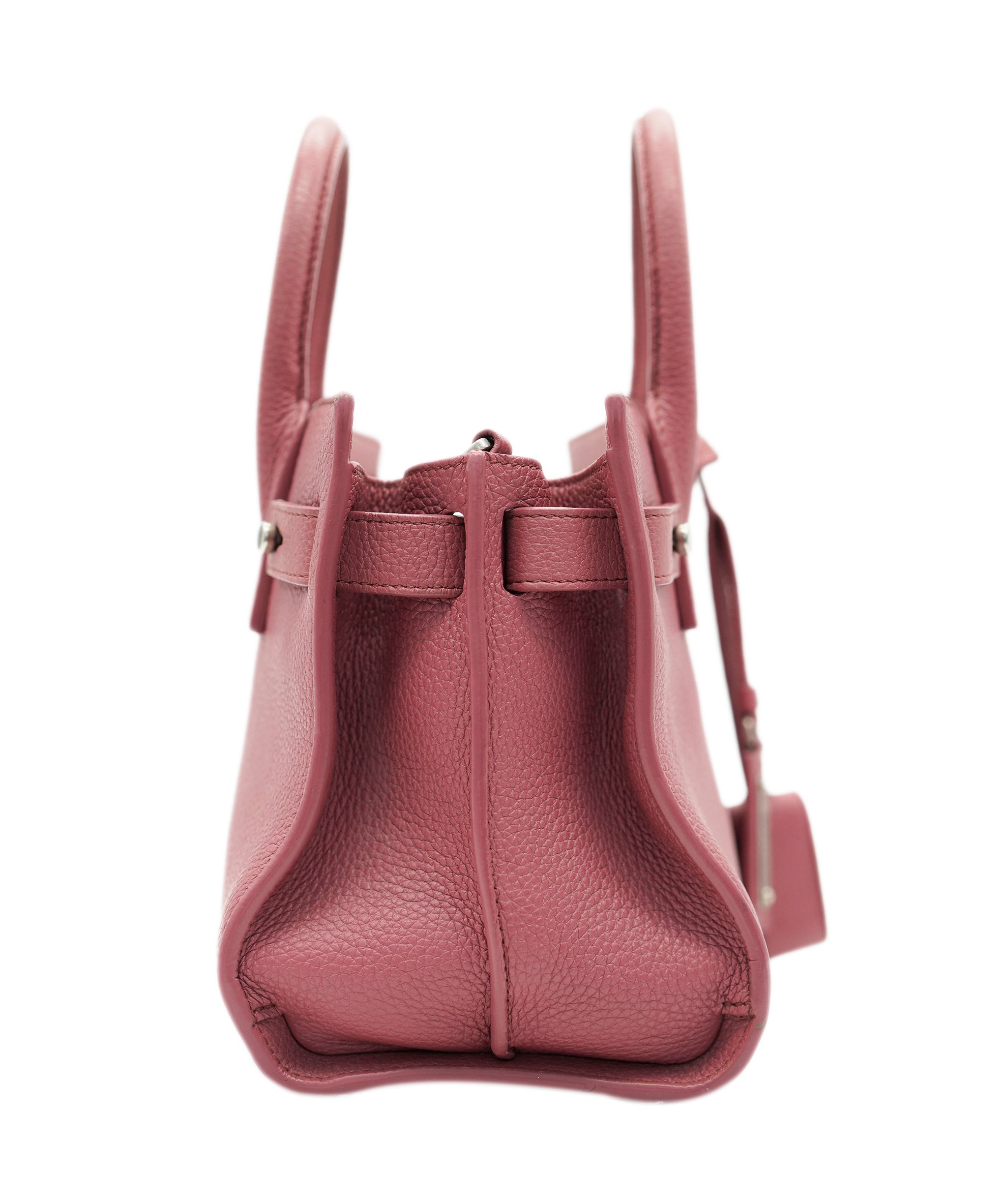 YSL Small Pink Grained Leather Sac De Jour Bag PHW AGC1722